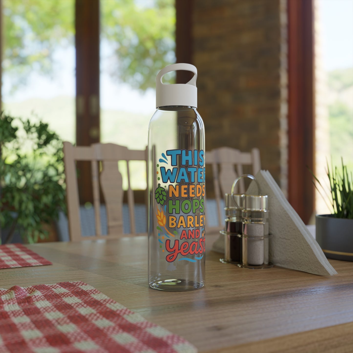 Waterfles voor bierliefhebbers (doorzichtig)