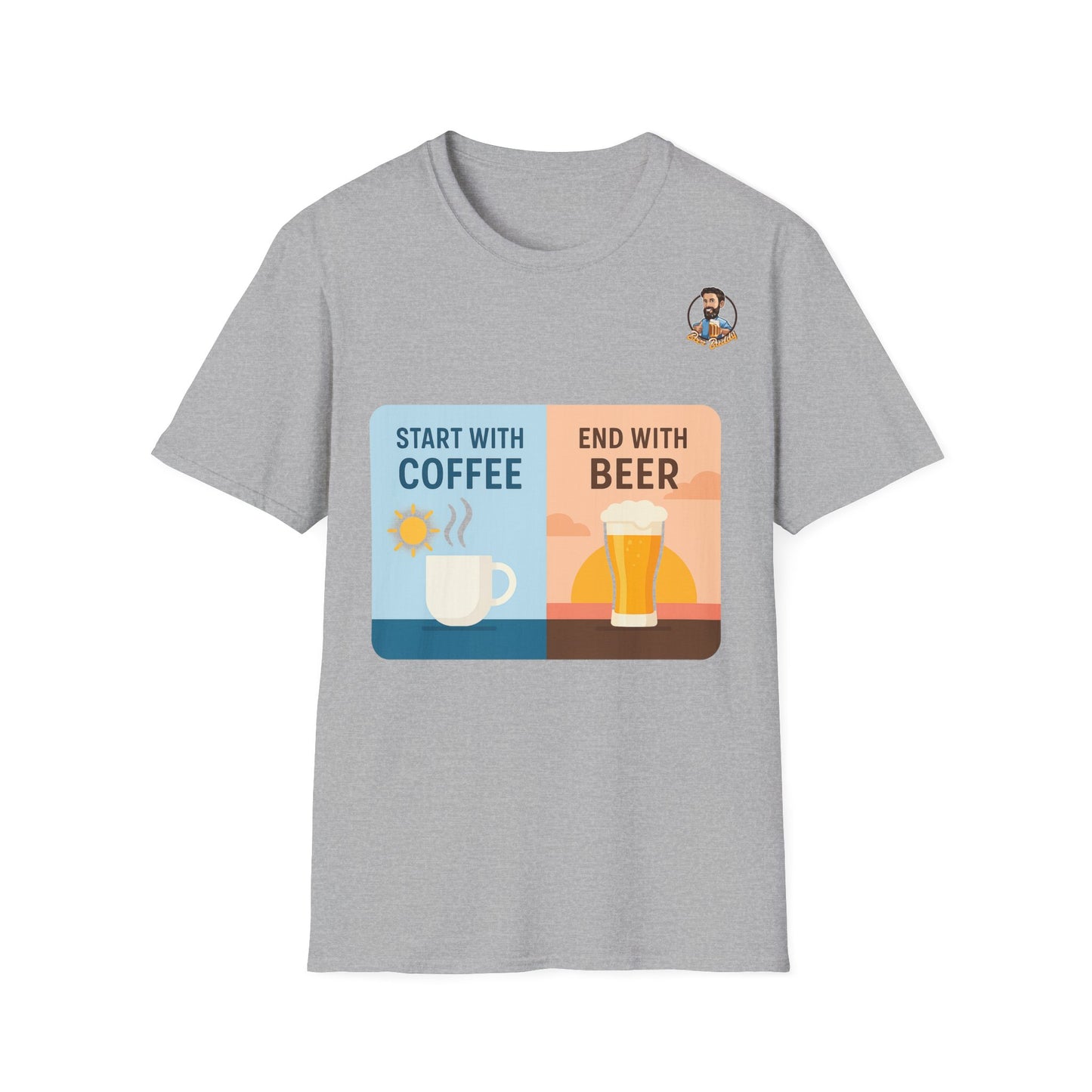 Unisex Softstyle T-Shirt - Start With Coffee End With Beer