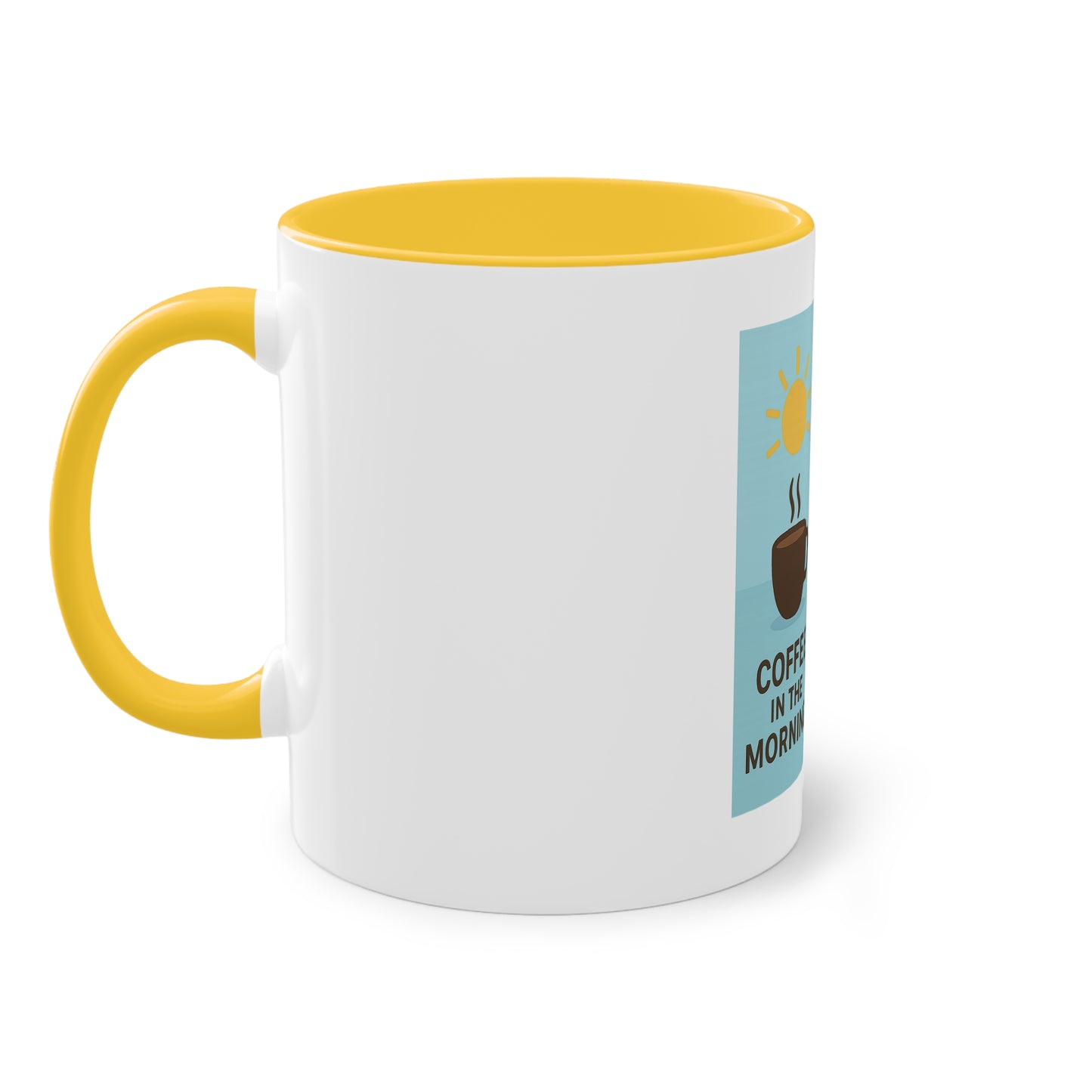 Tweekleurige koffietas: Koffie in de ochtend, bier in de avond.