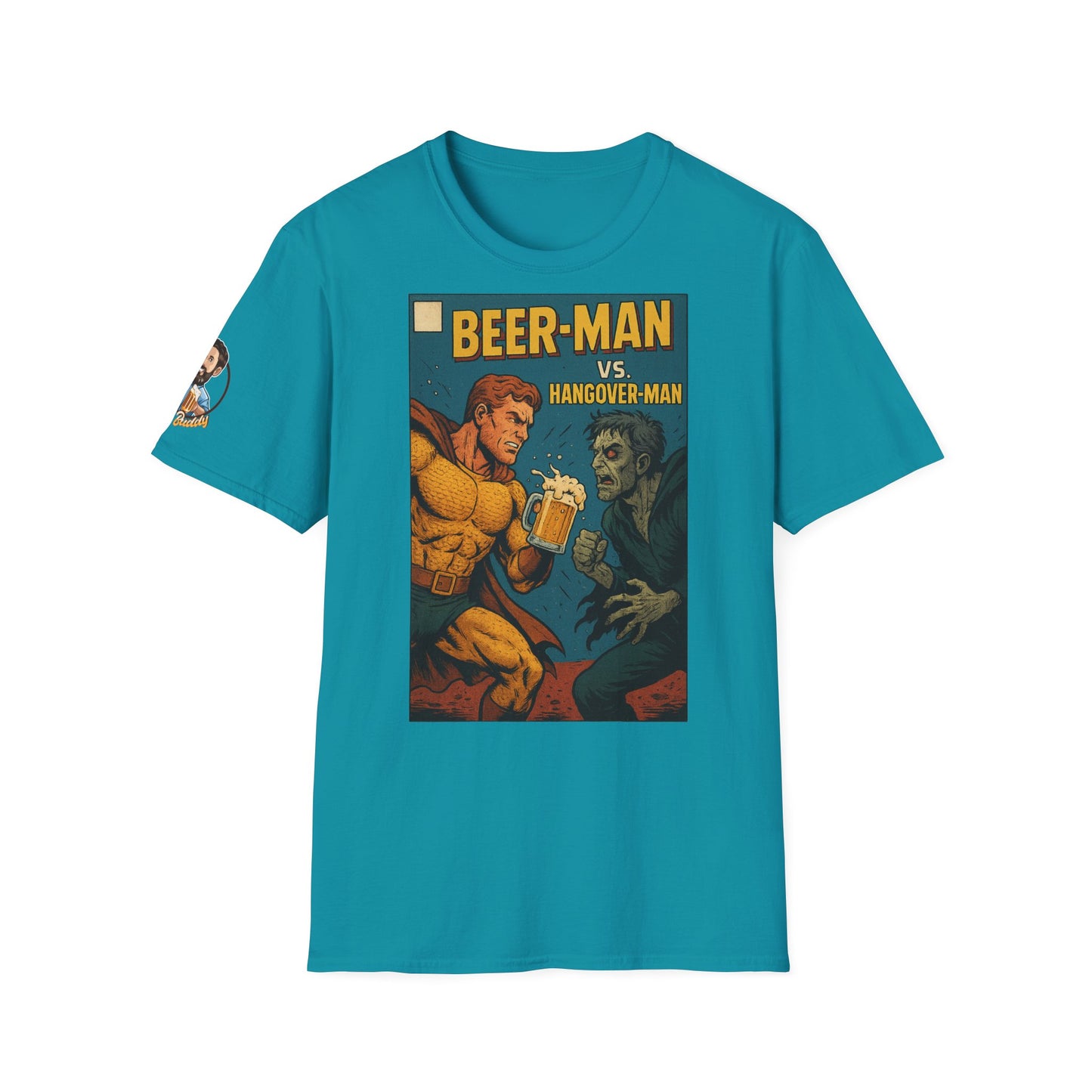 Unisex Softstyle T-Shirt - Beer-Man vs. Hangover Man Cover Style