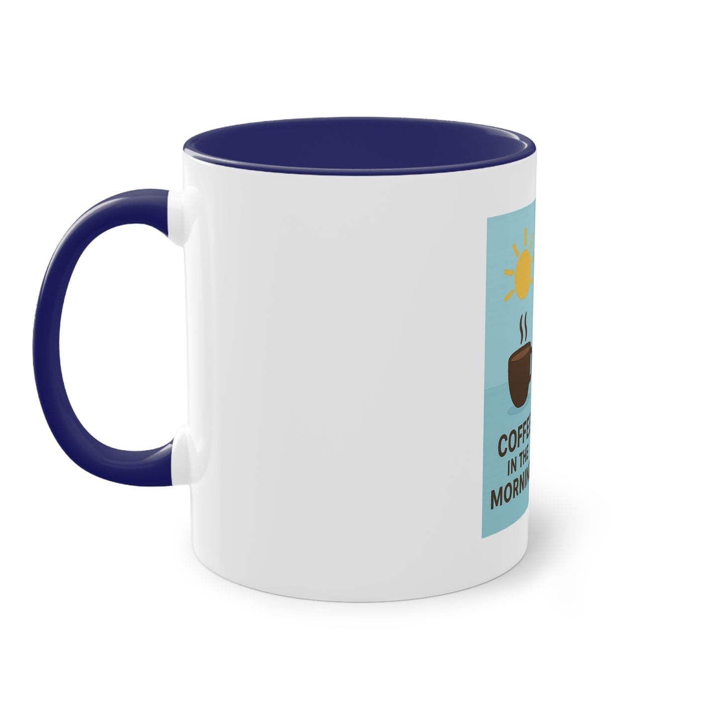 Tweekleurige koffietas: Koffie in de ochtend, bier in de avond.