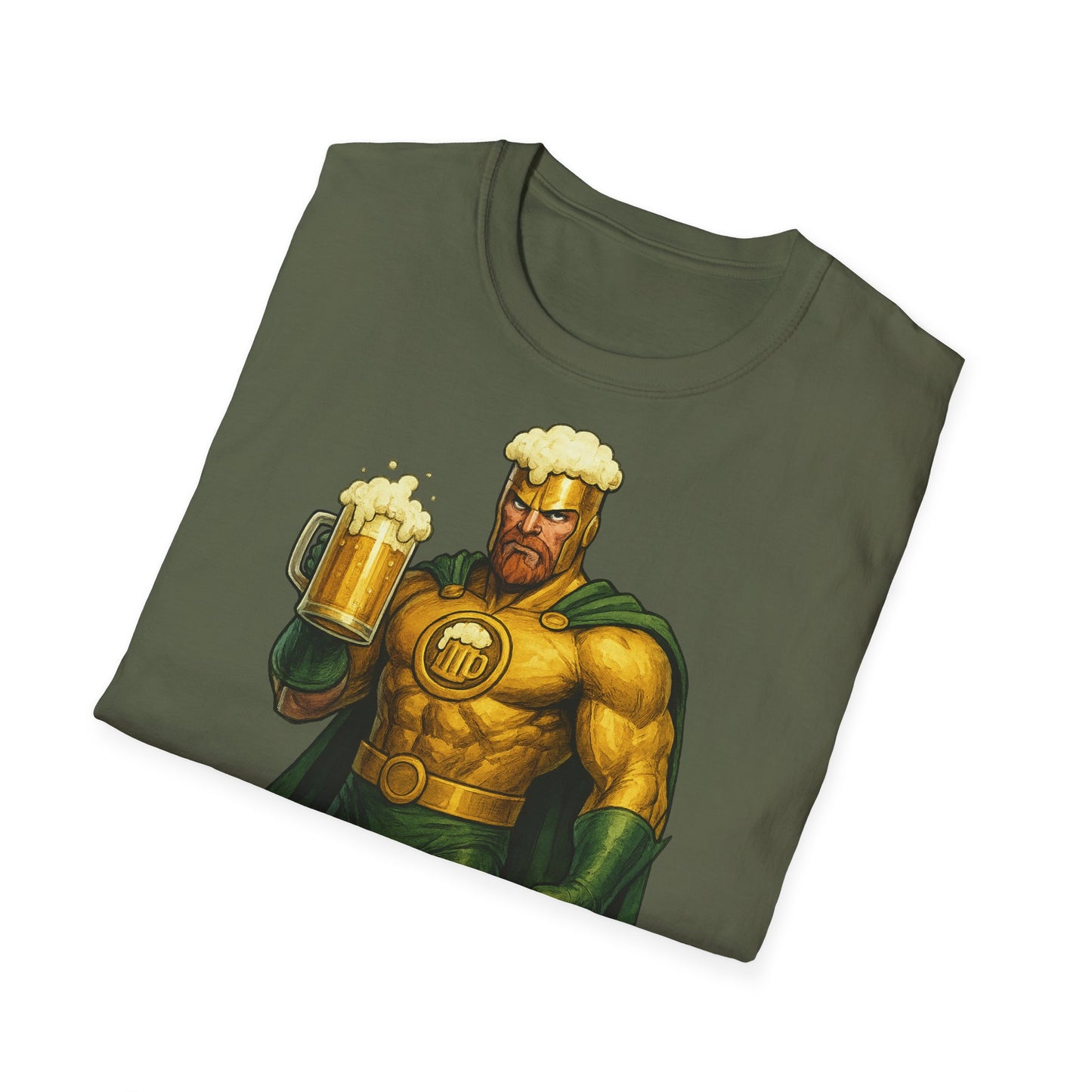 Unisex Softstyle T-Shirt - Beer-Man Superhero