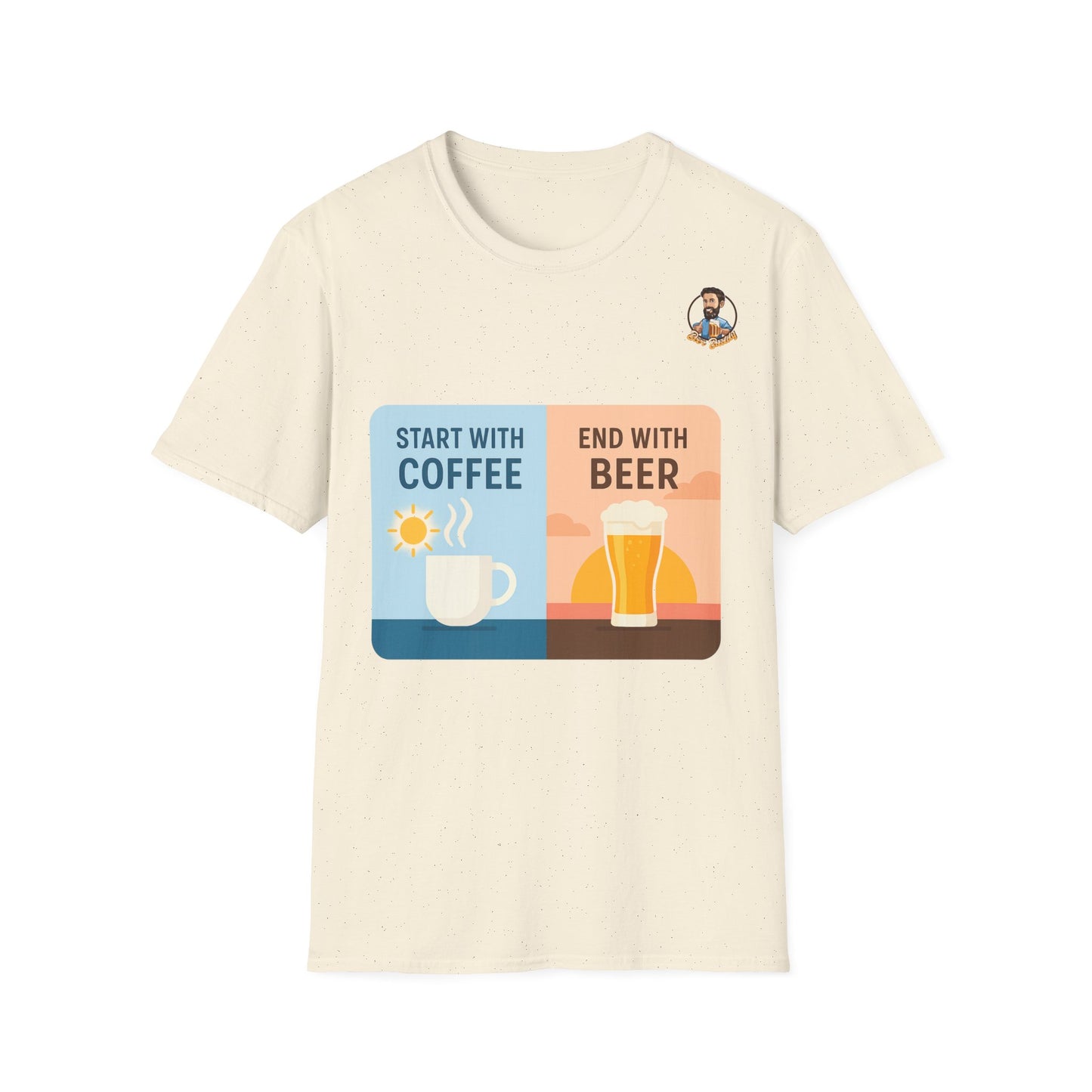 Unisex Softstyle T-Shirt - Start With Coffee End With Beer