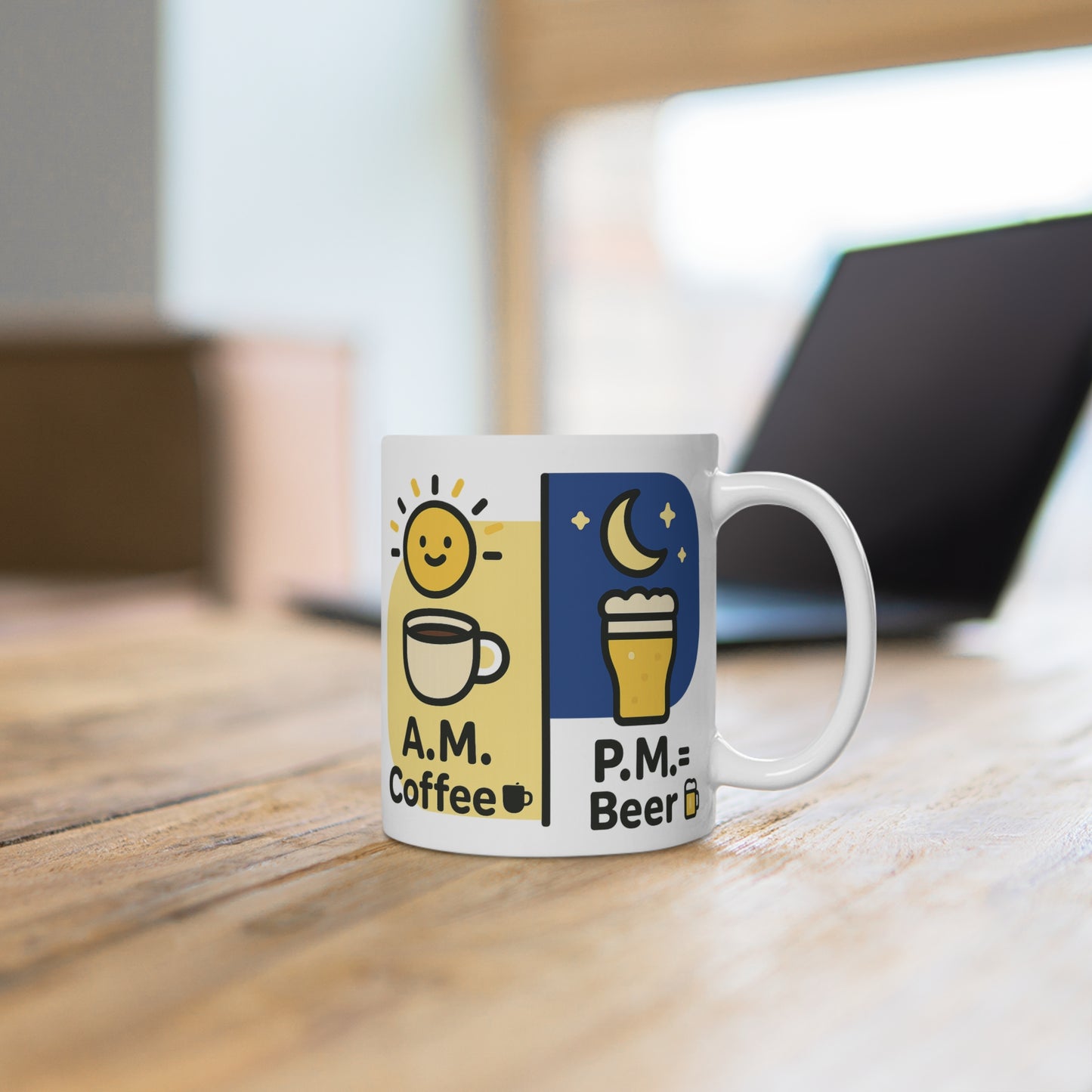 Keramische Koffietas: AM Coffee / PM Beer