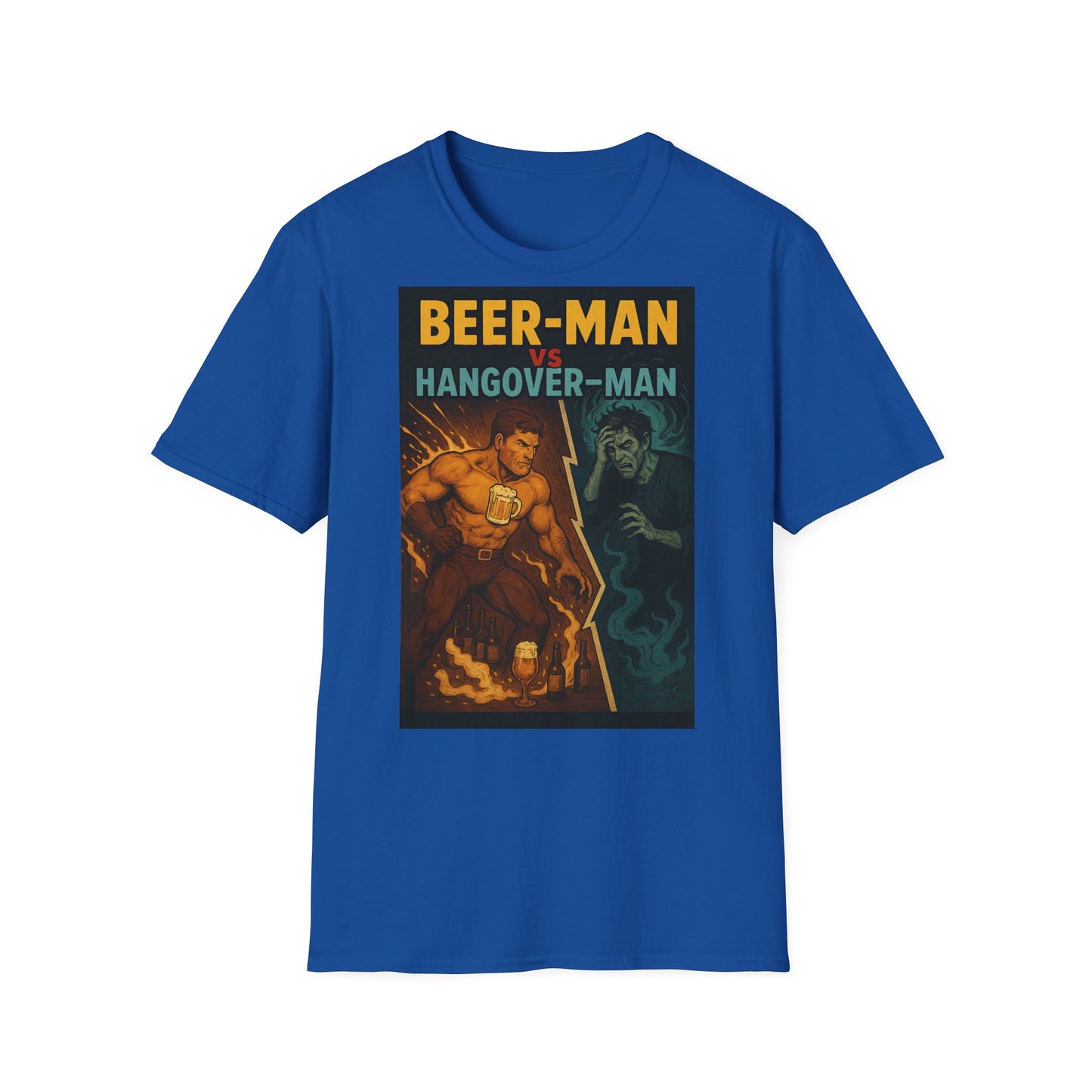 Unisex Softstyle T-Shirt - Beer-Man vs Hang-Over Man