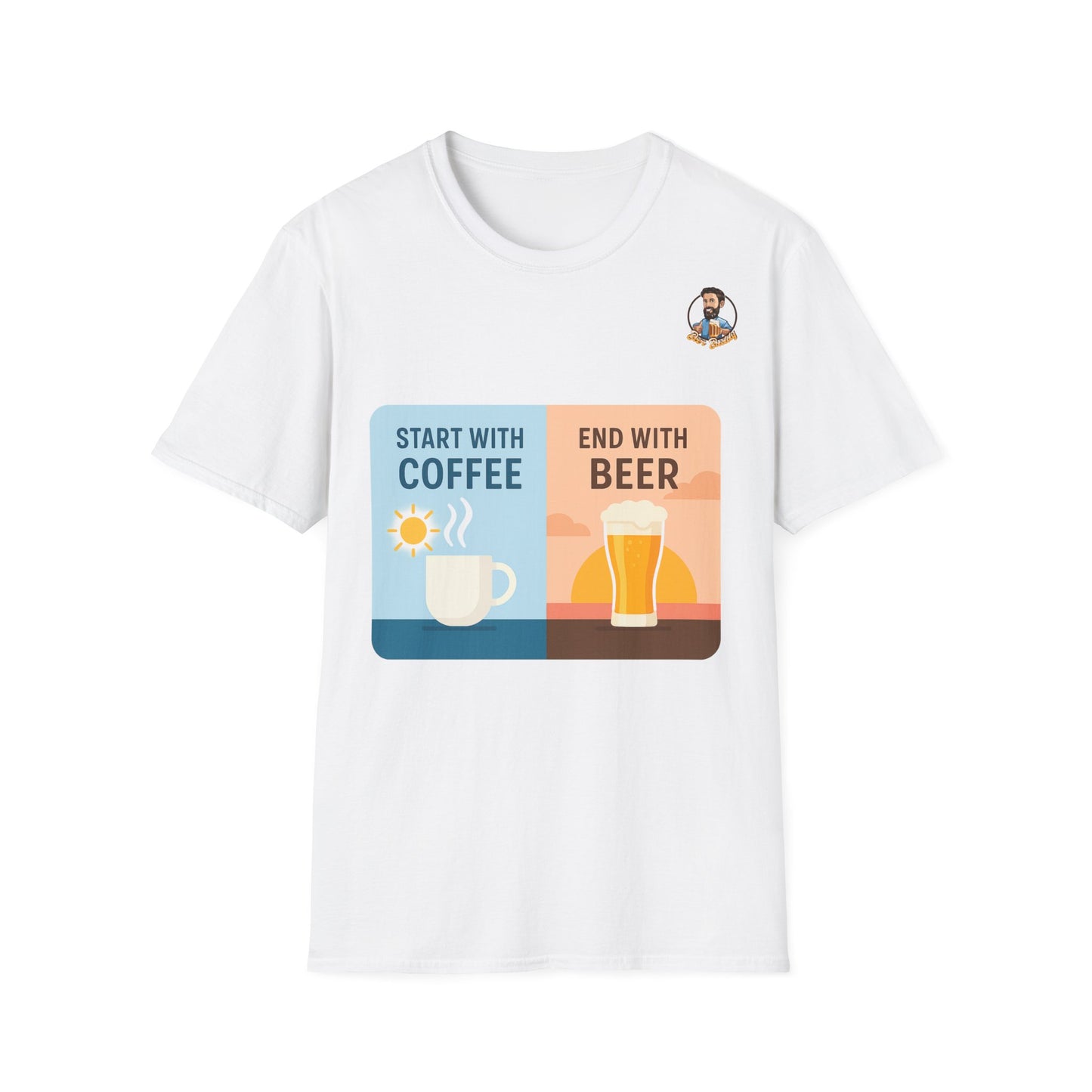 Unisex Softstyle T-Shirt - Start With Coffee End With Beer