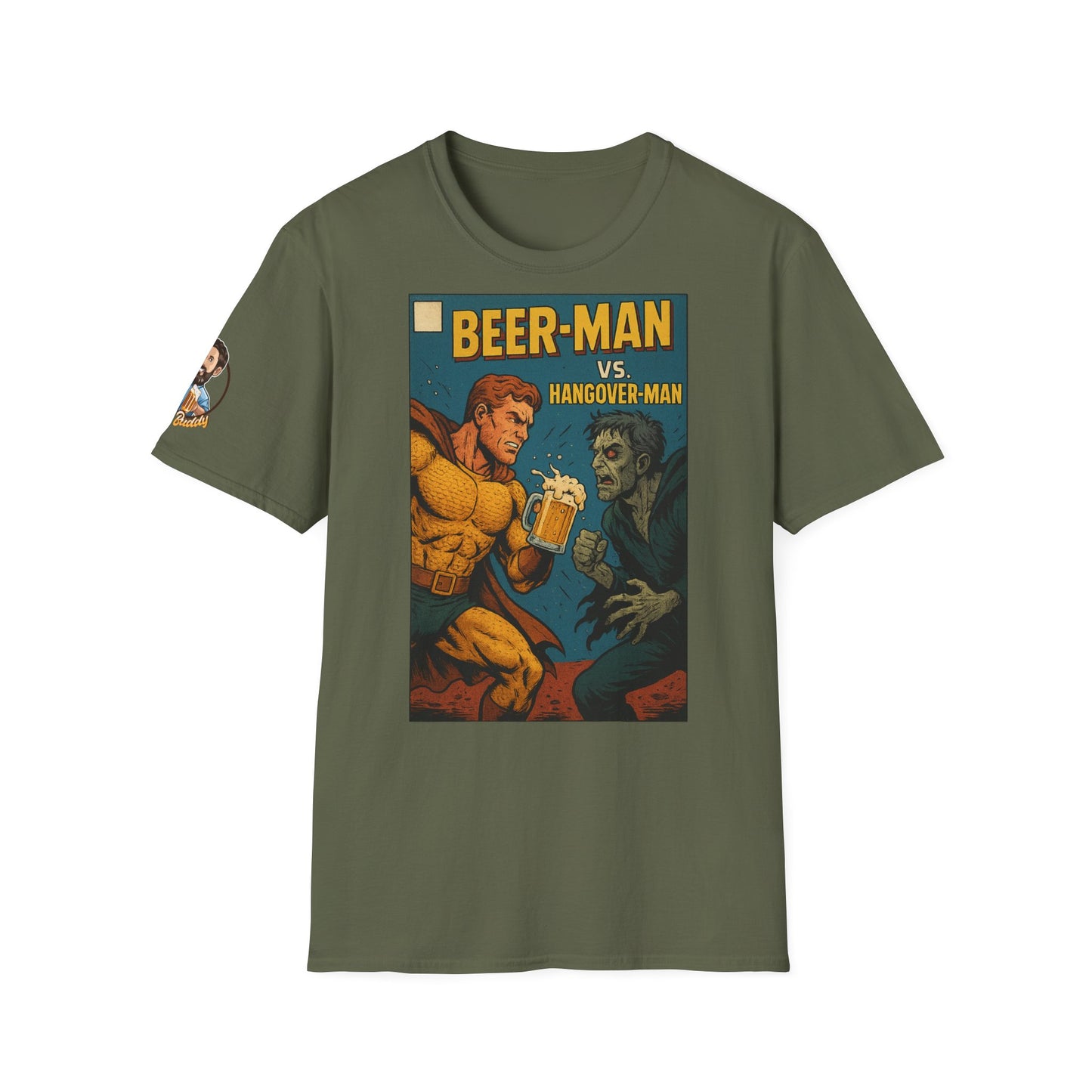 Unisex Softstyle T-Shirt - Beer-Man vs. Hangover Man Cover Style