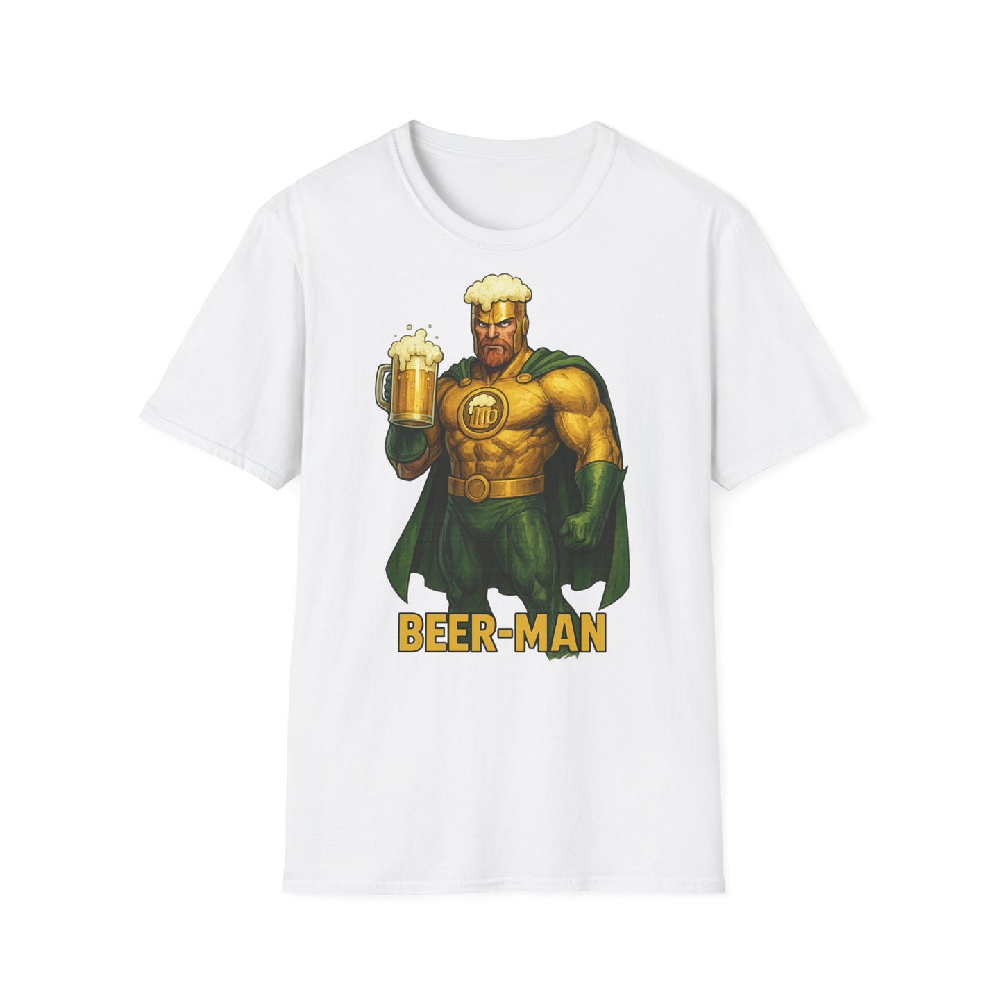 Unisex Softstyle T-Shirt - Beer-Man Superhero