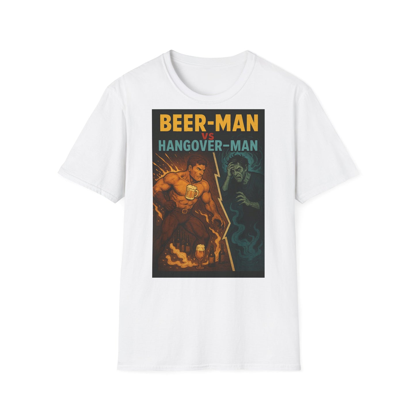 Unisex Softstyle T-Shirt - Beer-Man vs Hang-Over Man