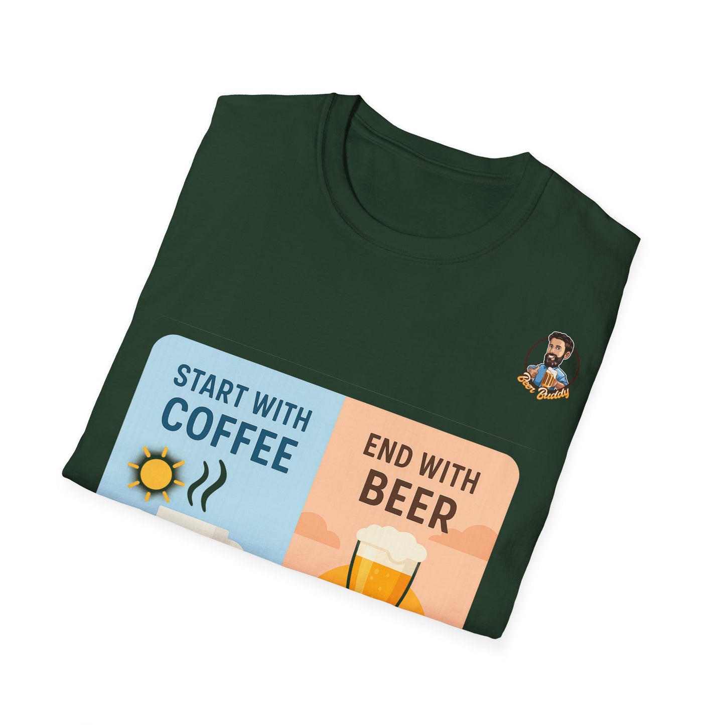 Unisex Softstyle T-Shirt - Start With Coffee End With Beer