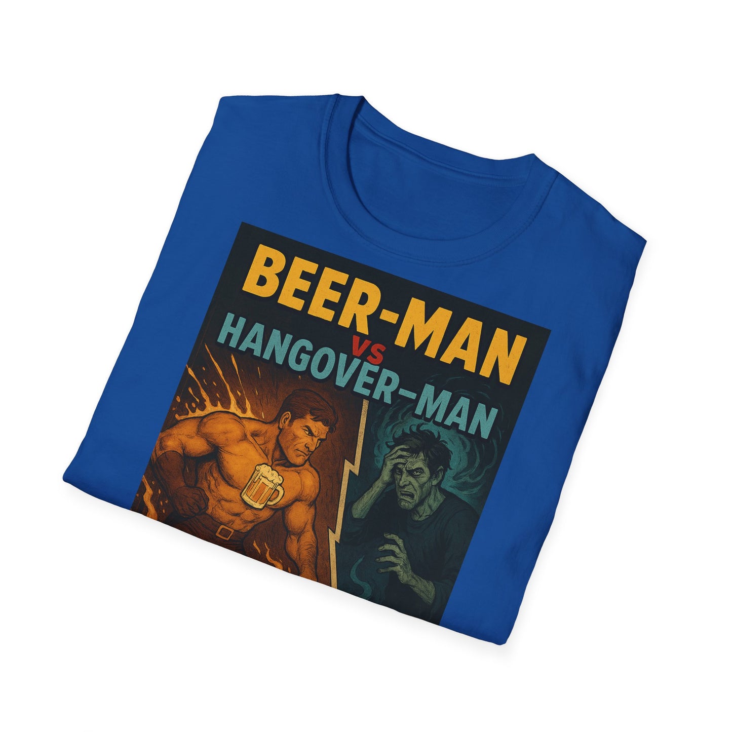 Unisex Softstyle T-Shirt - Beer-Man vs Hang-Over Man
