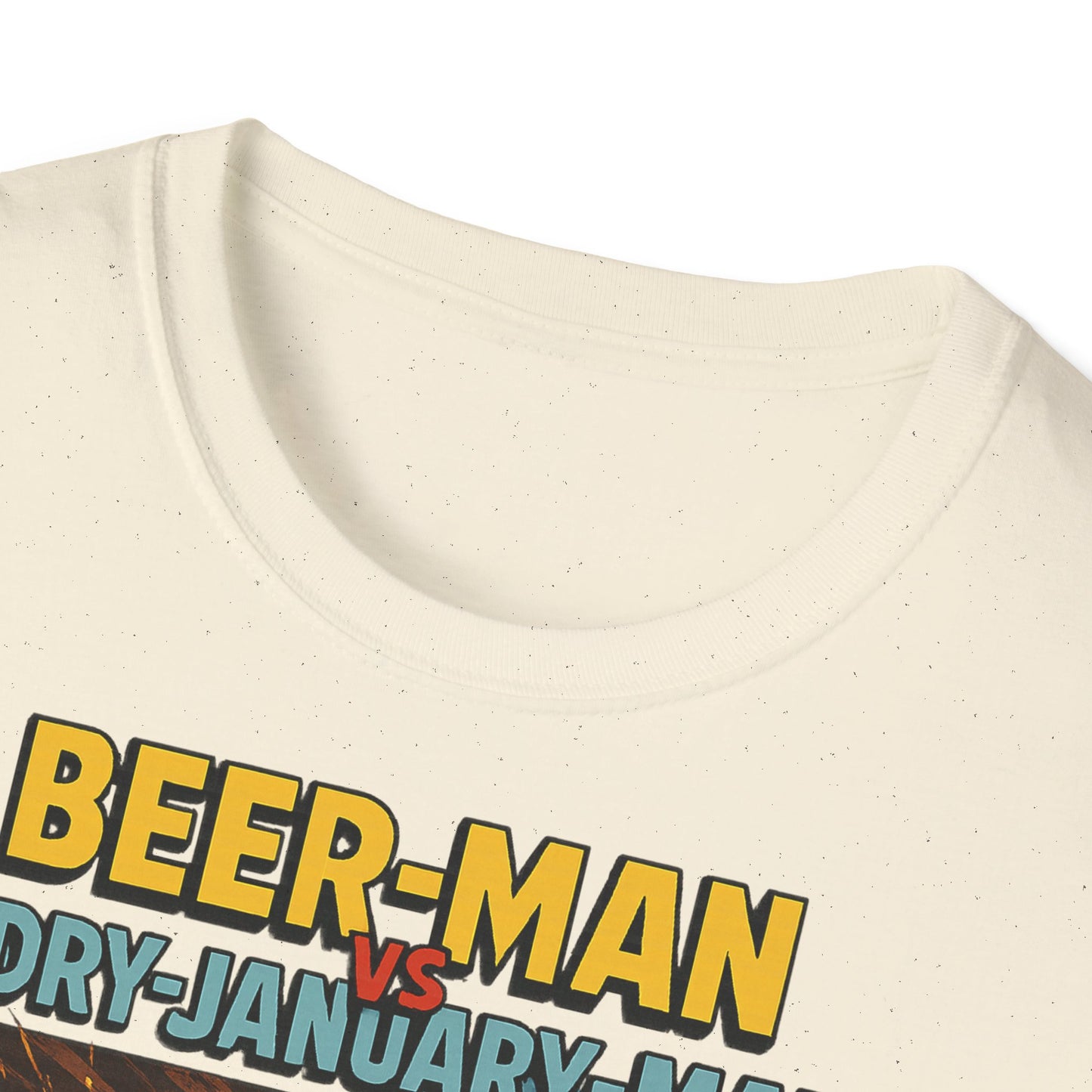 Unisex Softstyle T-Shirt:  Beer-Man vs Dry-January Man