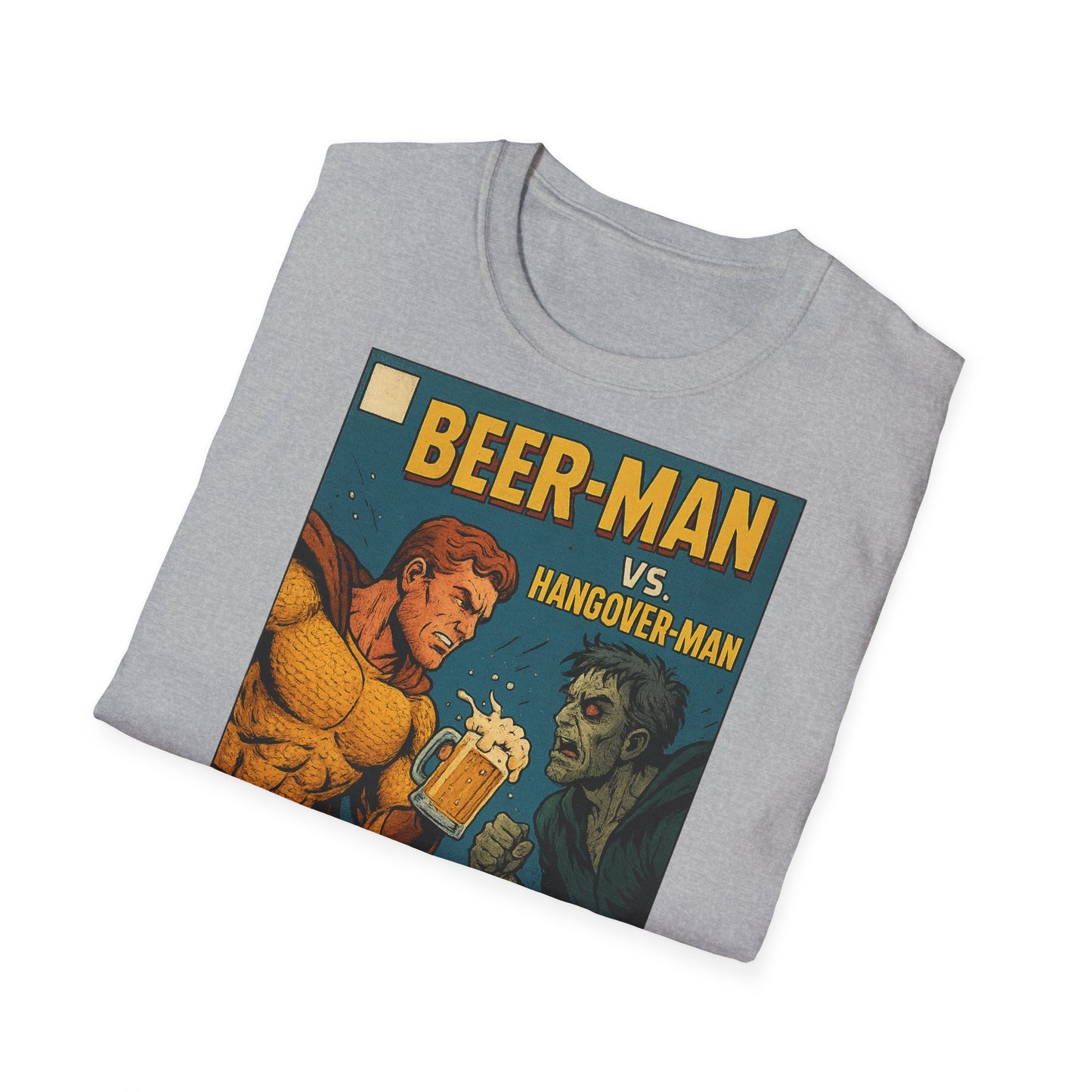 Unisex Softstyle T-Shirt - Beer-Man vs. Hangover Man Cover Style