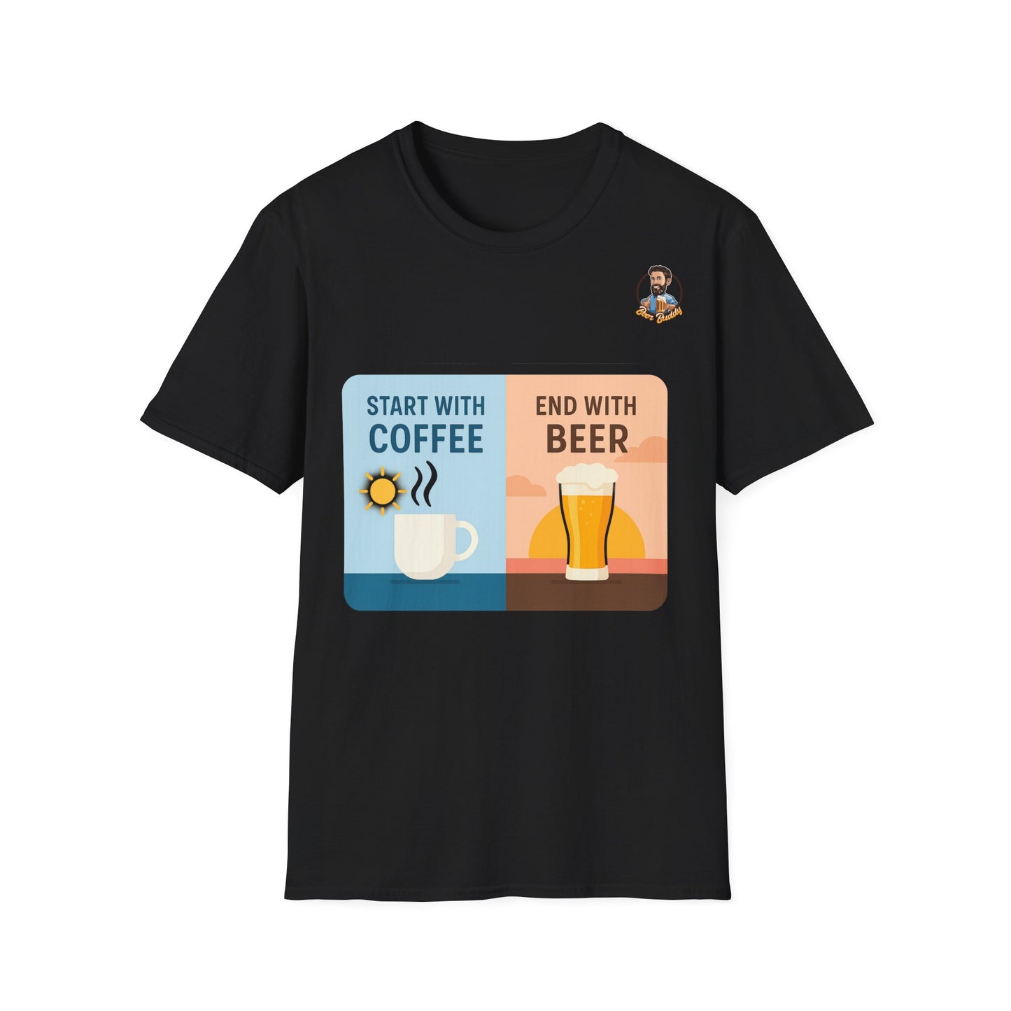 Unisex Softstyle T-Shirt - Start With Coffee End With Beer