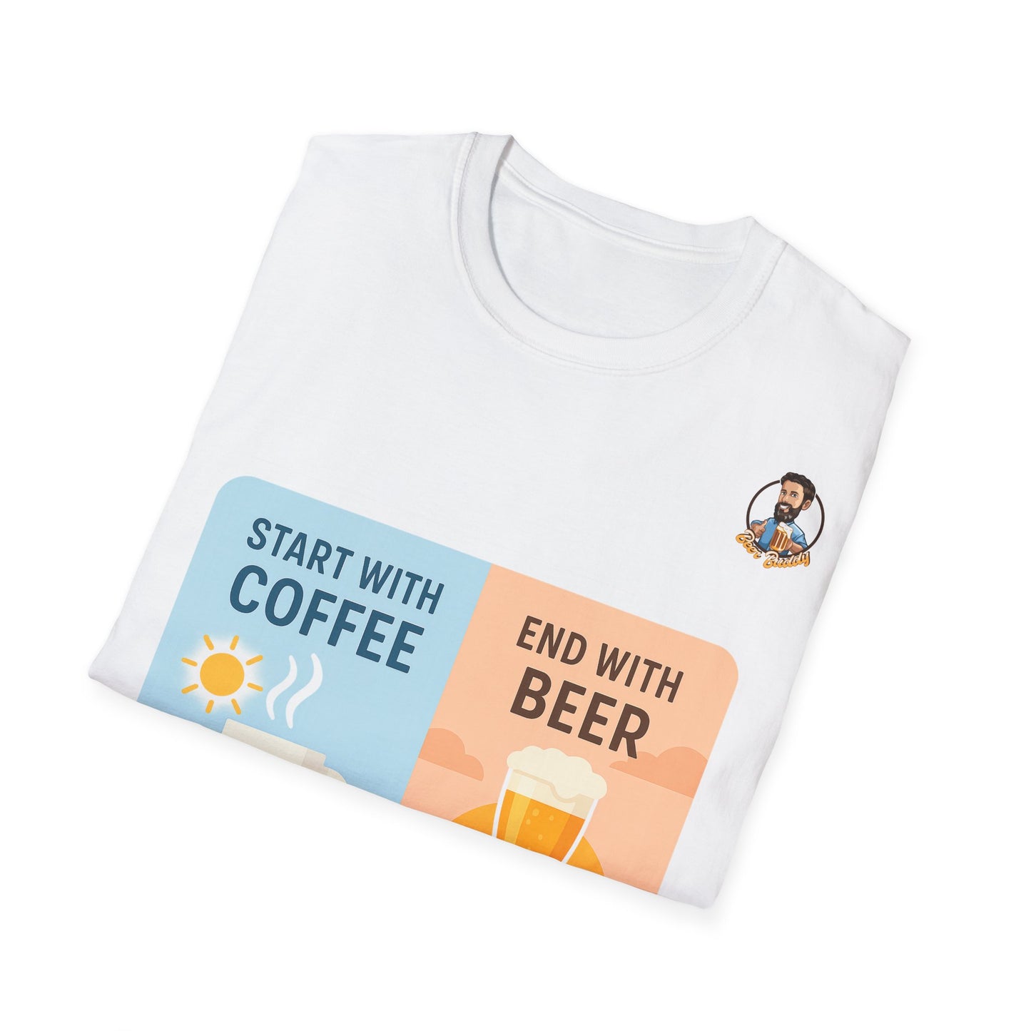 Unisex Softstyle T-Shirt - Start With Coffee End With Beer