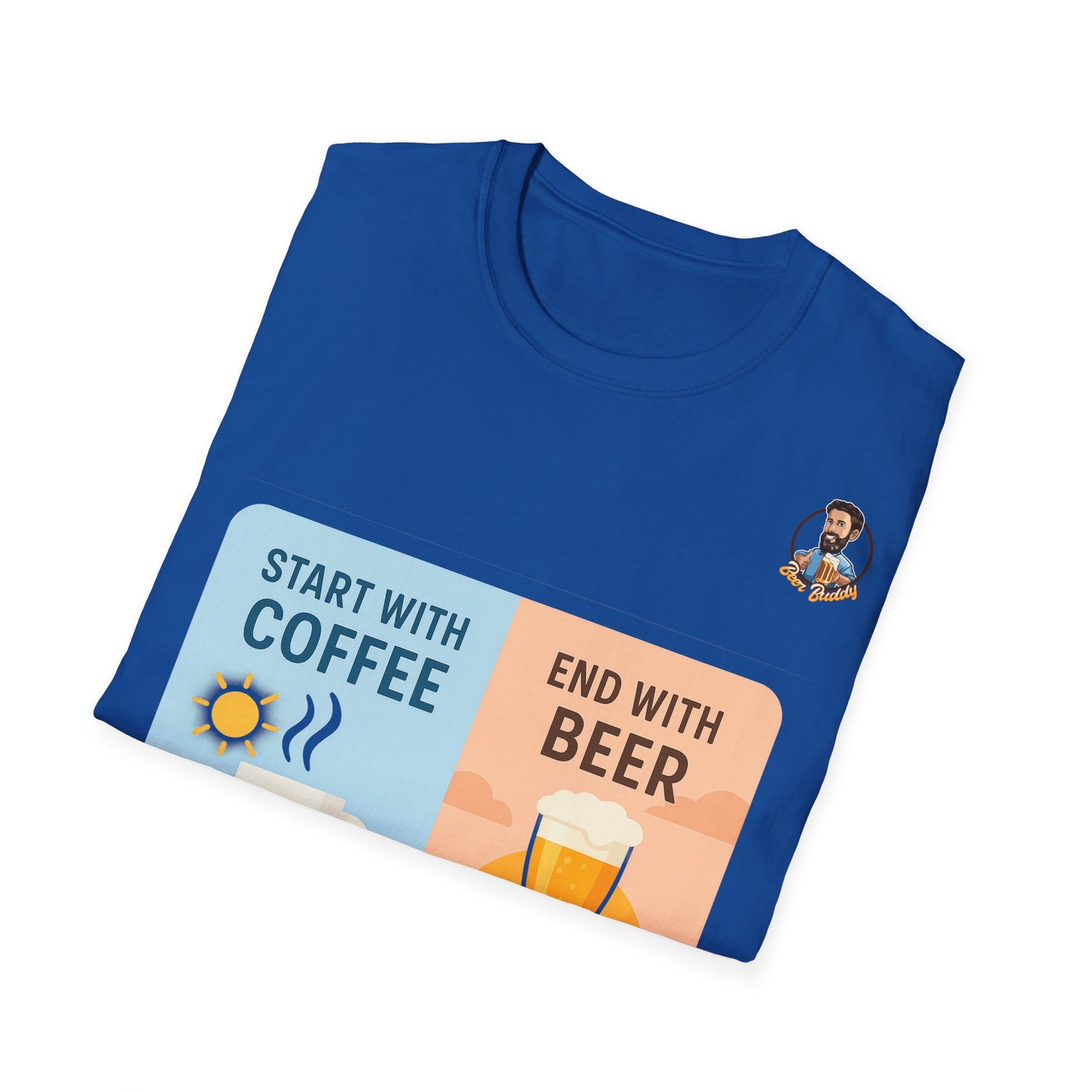 Unisex Softstyle T-Shirt - Start With Coffee End With Beer