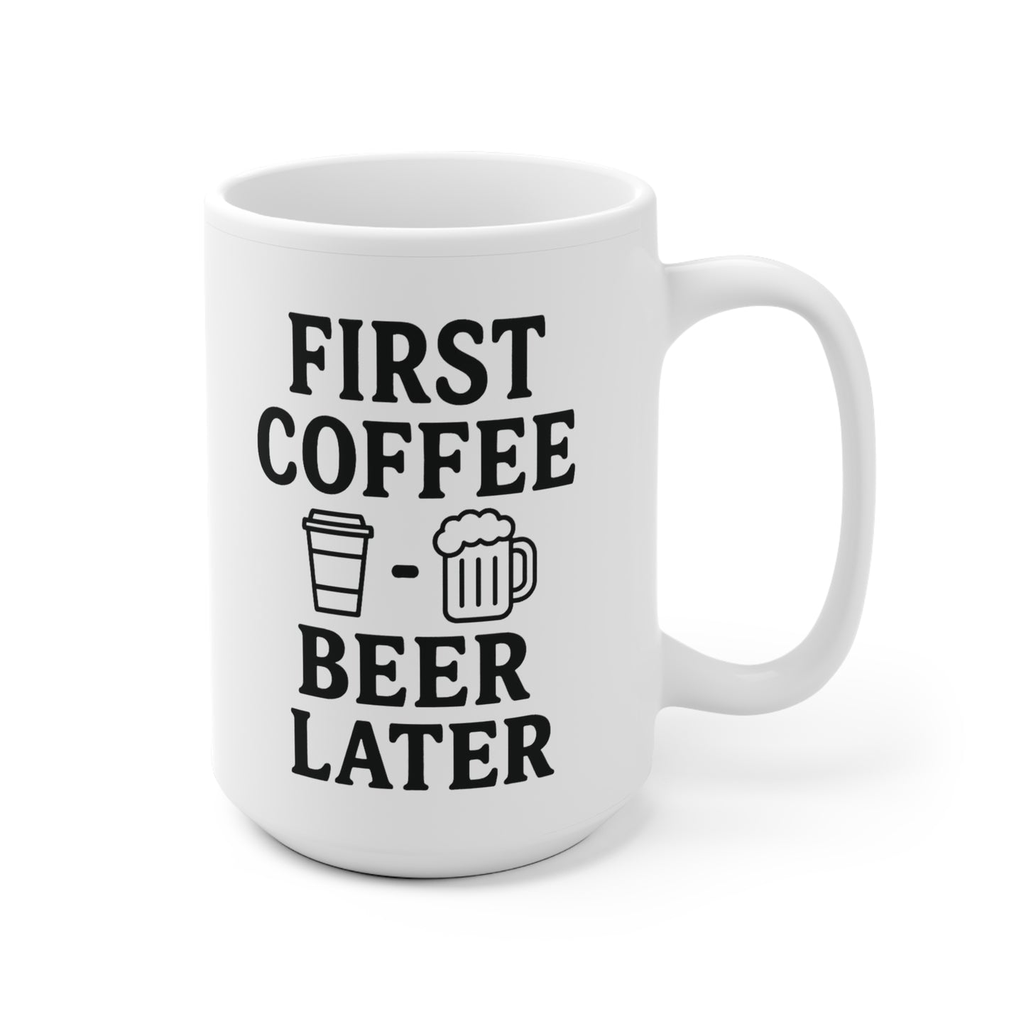 Keramische koffietas: First Coffee, Beer Later