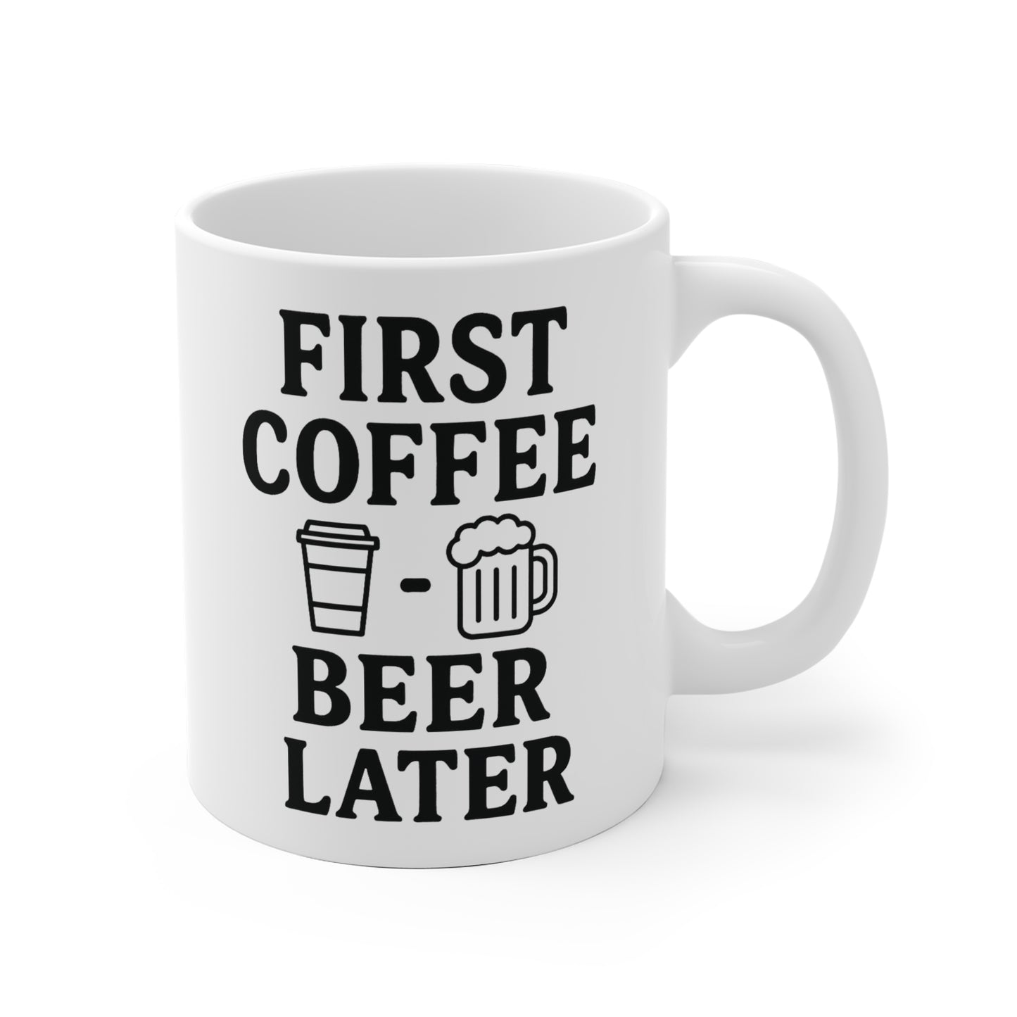 Keramische koffietas: First Coffee, Beer Later