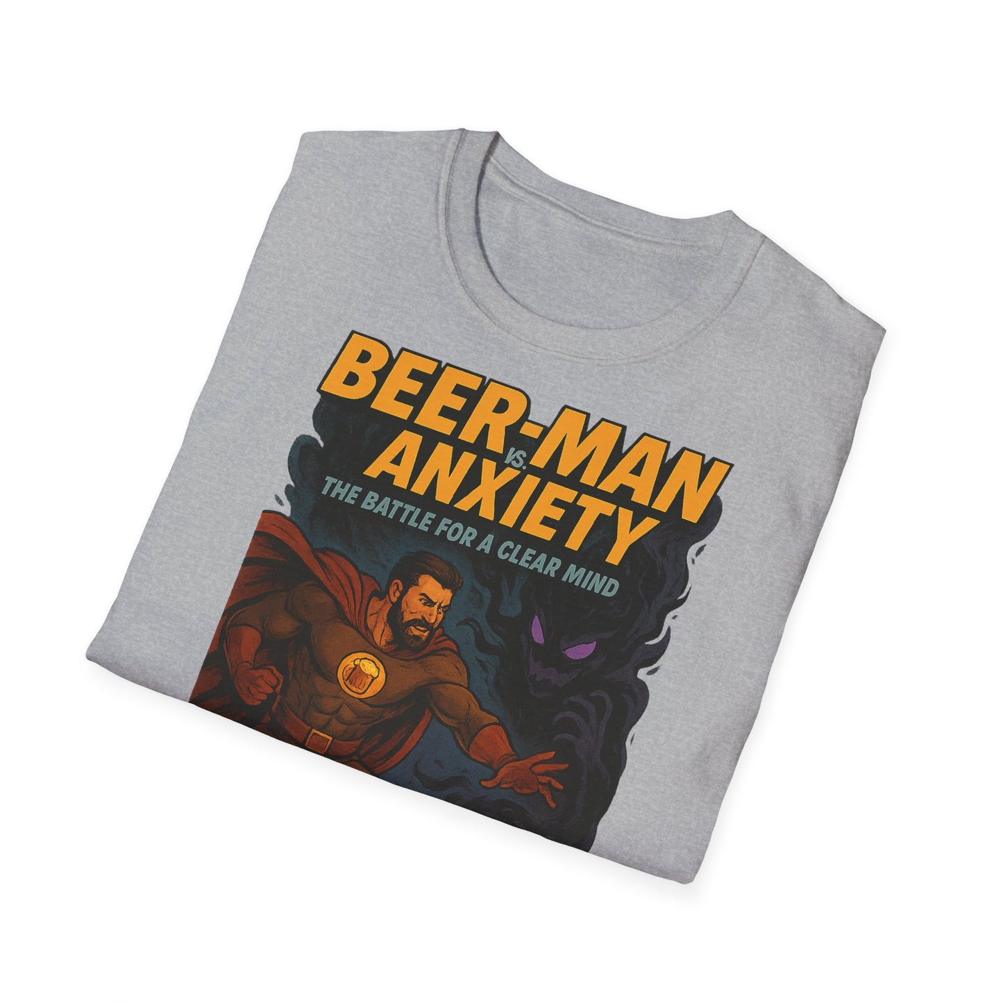 Unisex Soft-style T-Shirt - Beer-Man vs. Anxiety