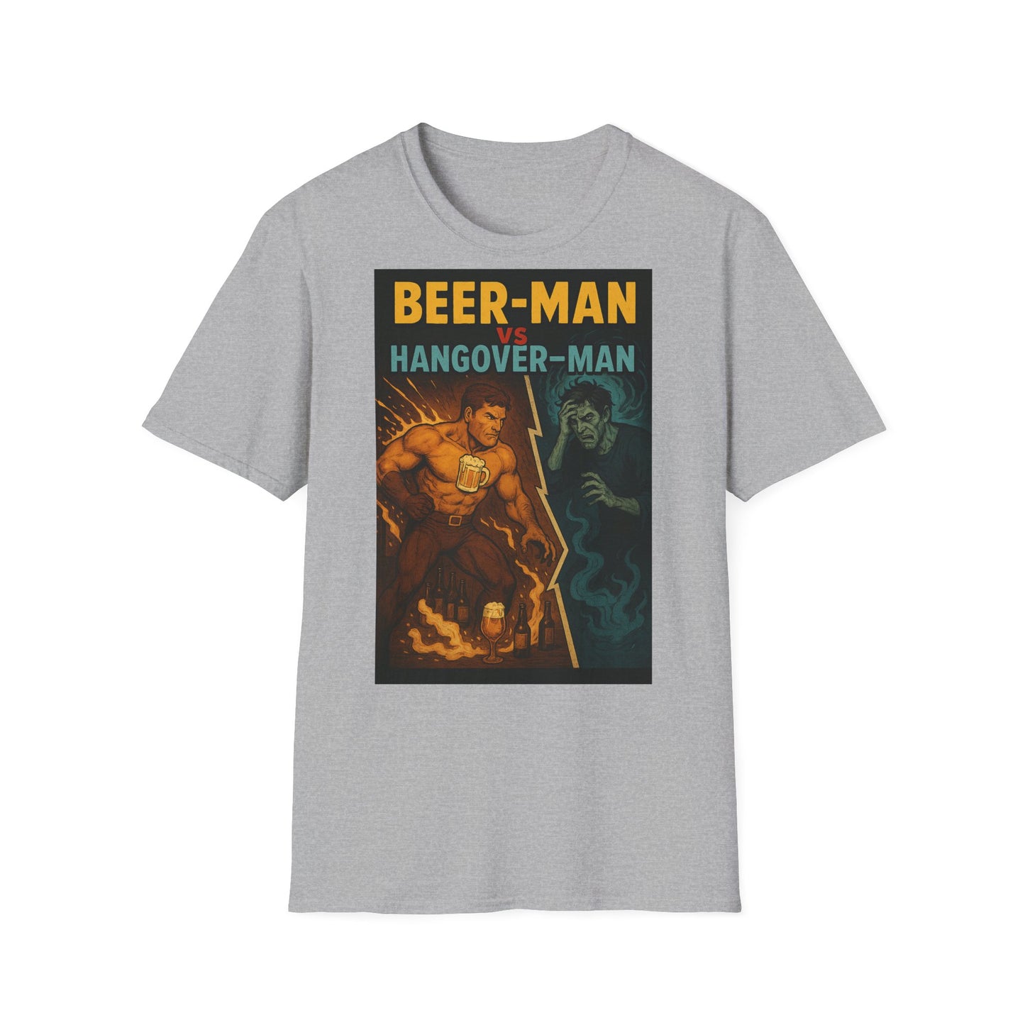 Unisex Softstyle T-Shirt - Beer-Man vs Hang-Over Man