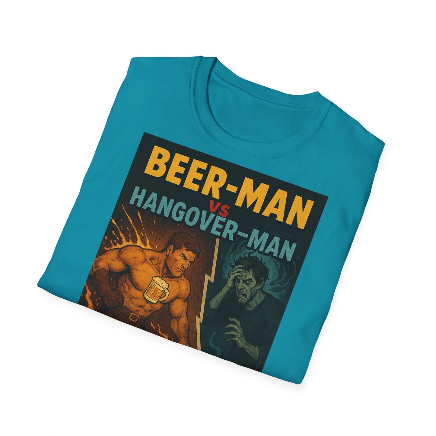Unisex Softstyle T-Shirt - Beer-Man vs Hang-Over Man