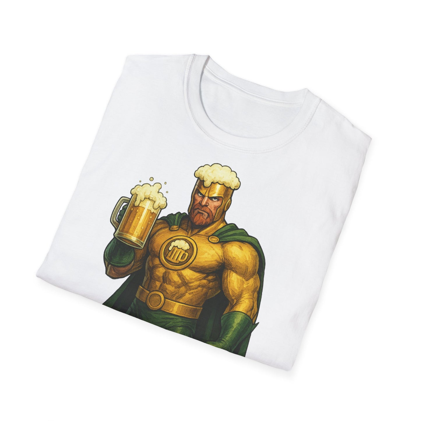 Unisex Softstyle T-Shirt - Beer-Man Superhero