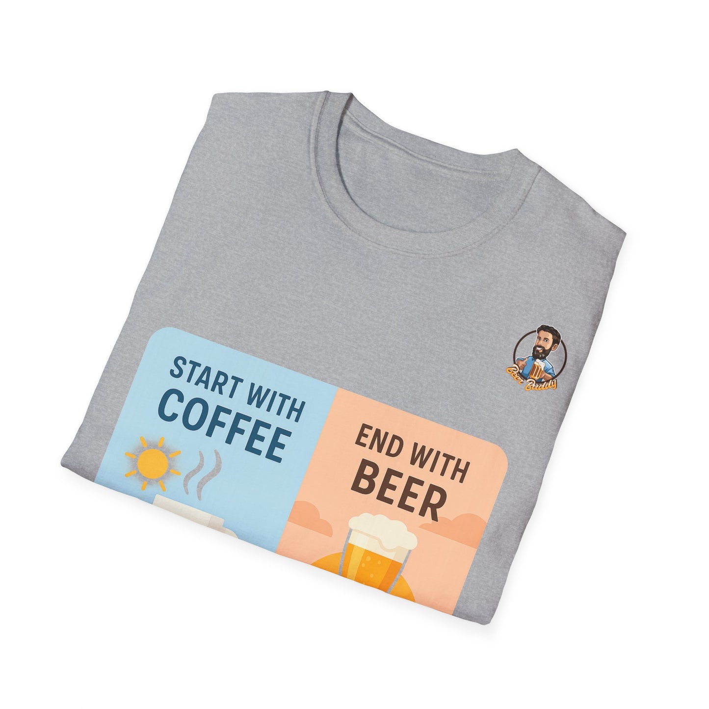 Unisex Softstyle T-Shirt - Start With Coffee End With Beer