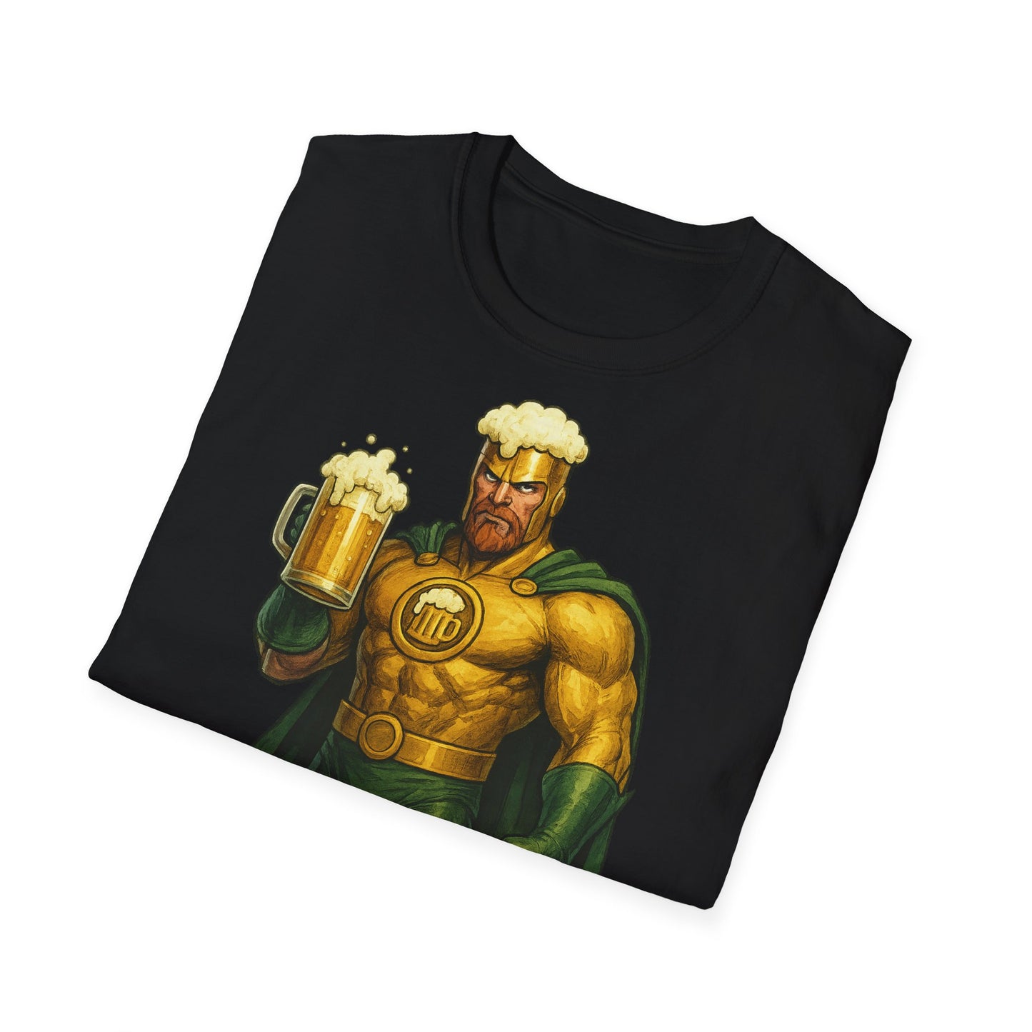 Unisex Softstyle T-Shirt - Beer-Man Superhero