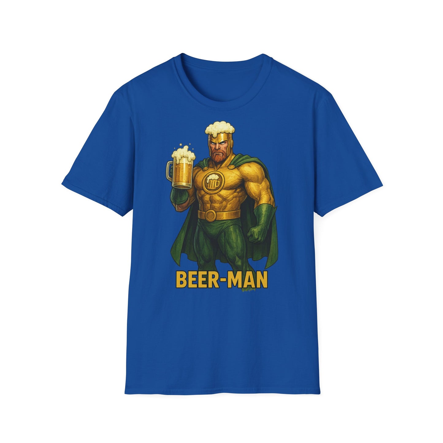 Unisex Softstyle T-Shirt - Beer-Man Superhero
