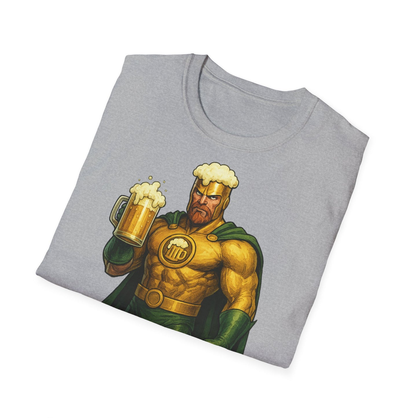Unisex Softstyle T-Shirt - Beer-Man Superhero