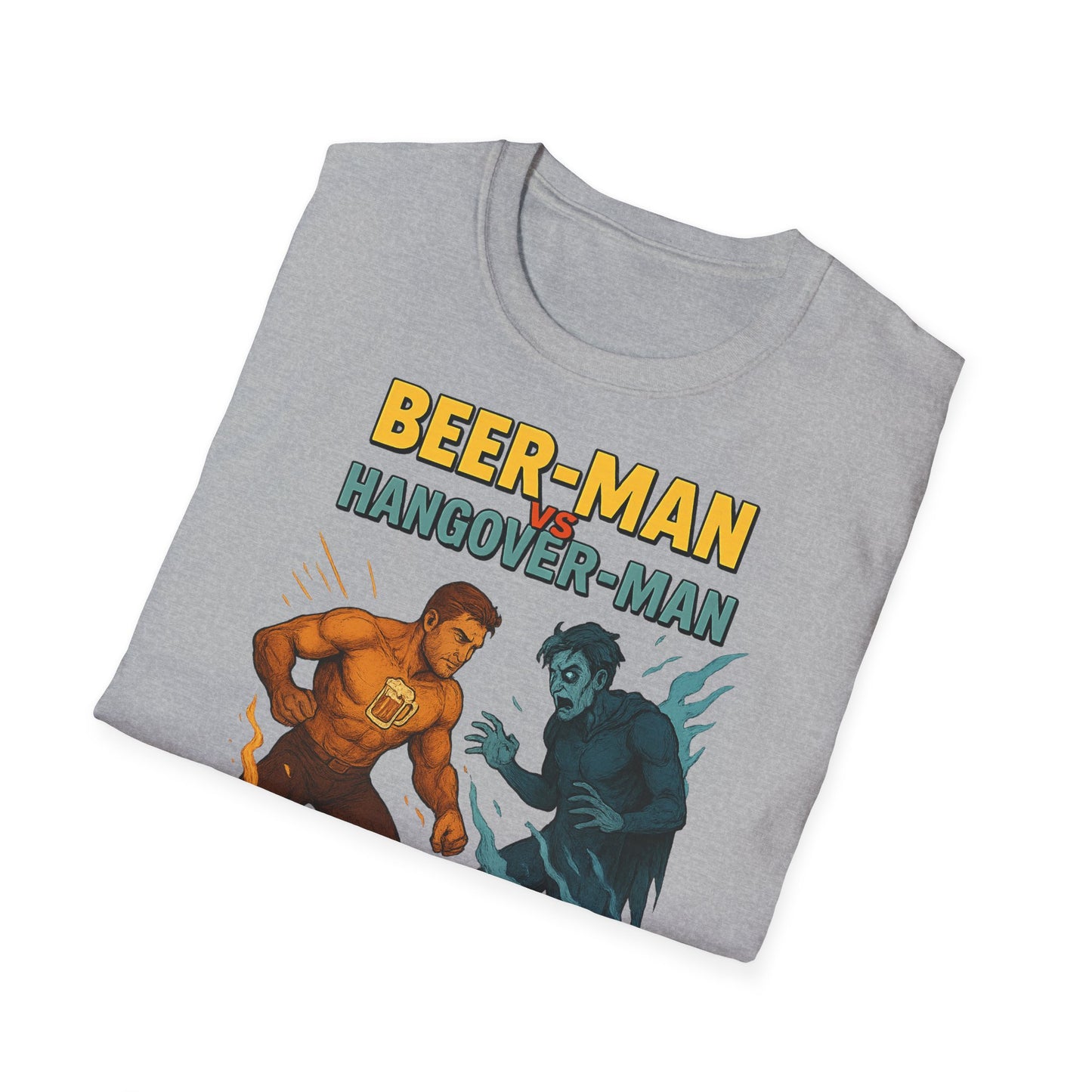 Unisex Softstyle T-Shirt - Beer-Man vs Hangover Man