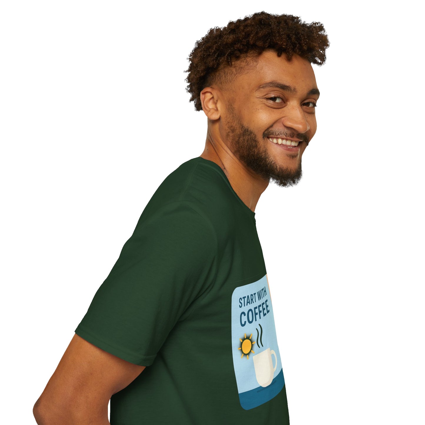 Unisex Softstyle T-Shirt - Start With Coffee End With Beer