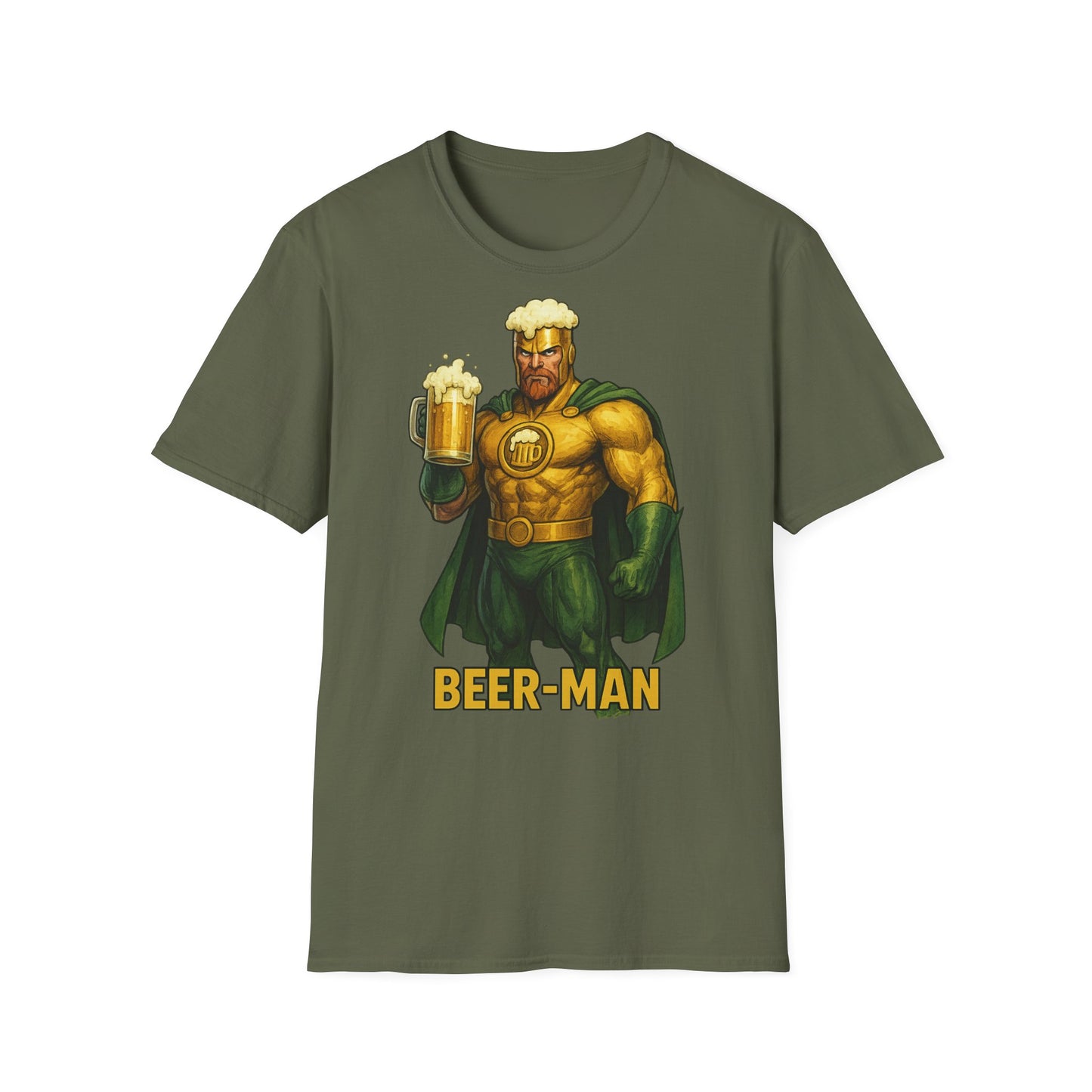 Unisex Softstyle T-Shirt - Beer-Man Superhero