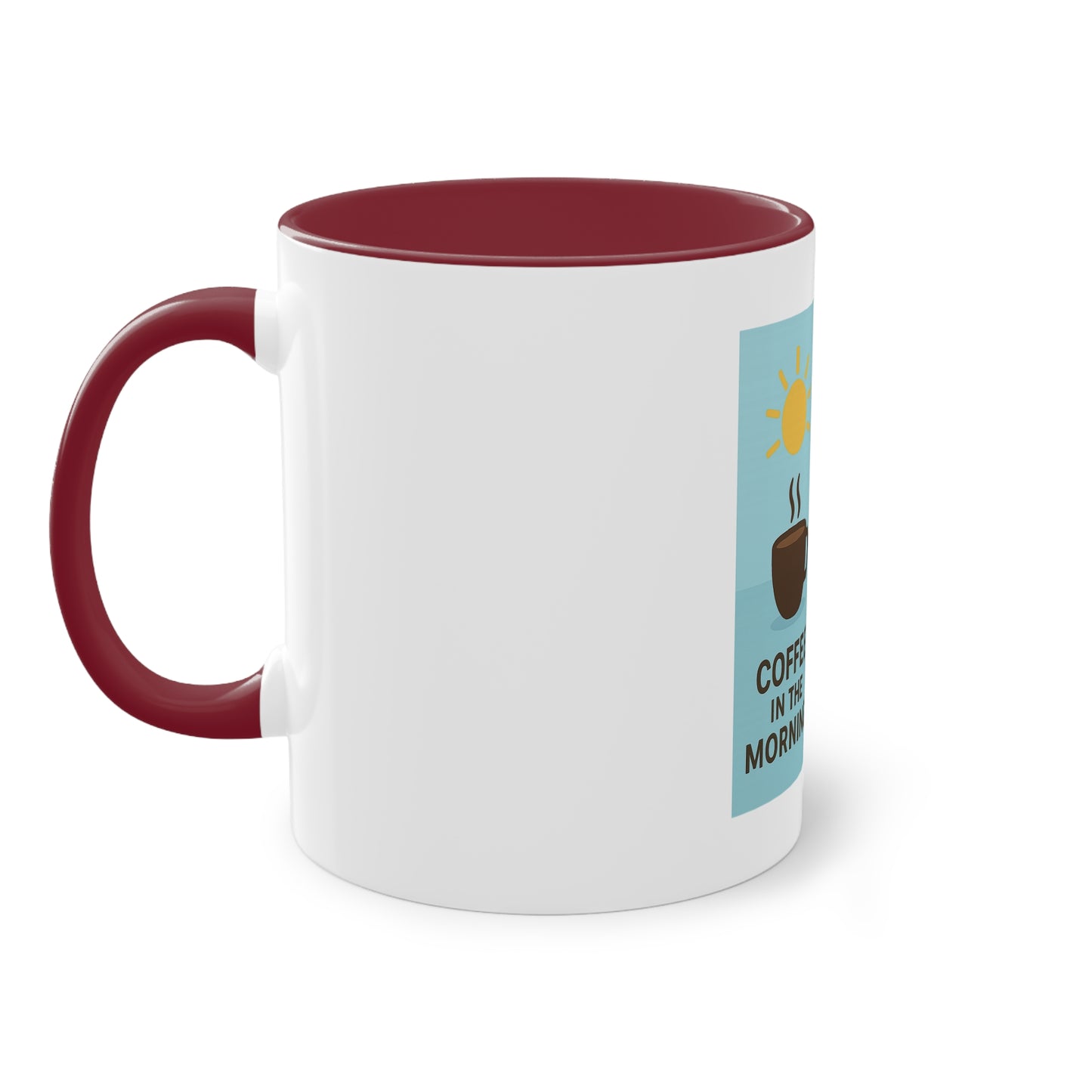 Tweekleurige koffietas: Koffie in de ochtend, bier in de avond.