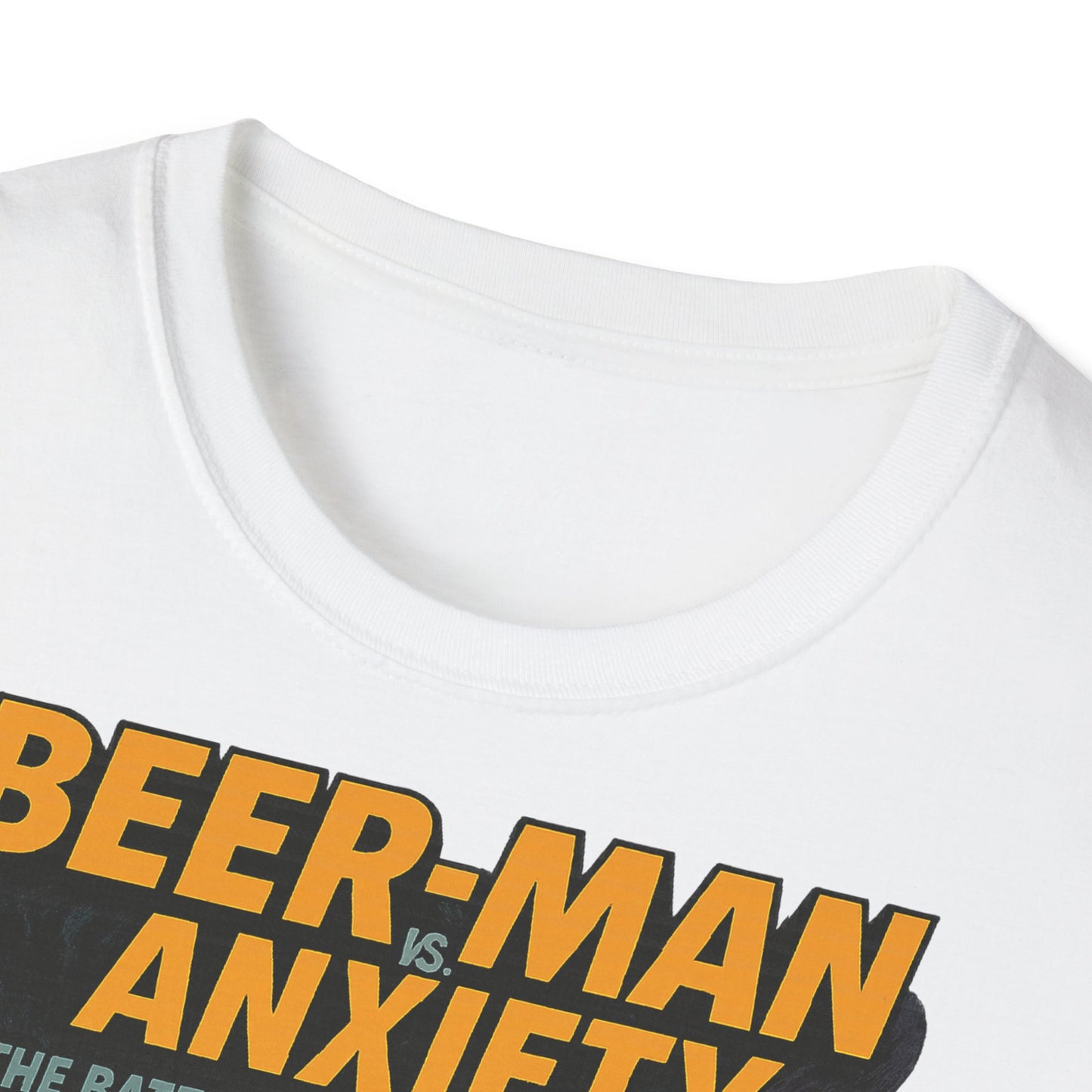 Unisex Soft-style T-Shirt - Beer-Man vs. Anxiety