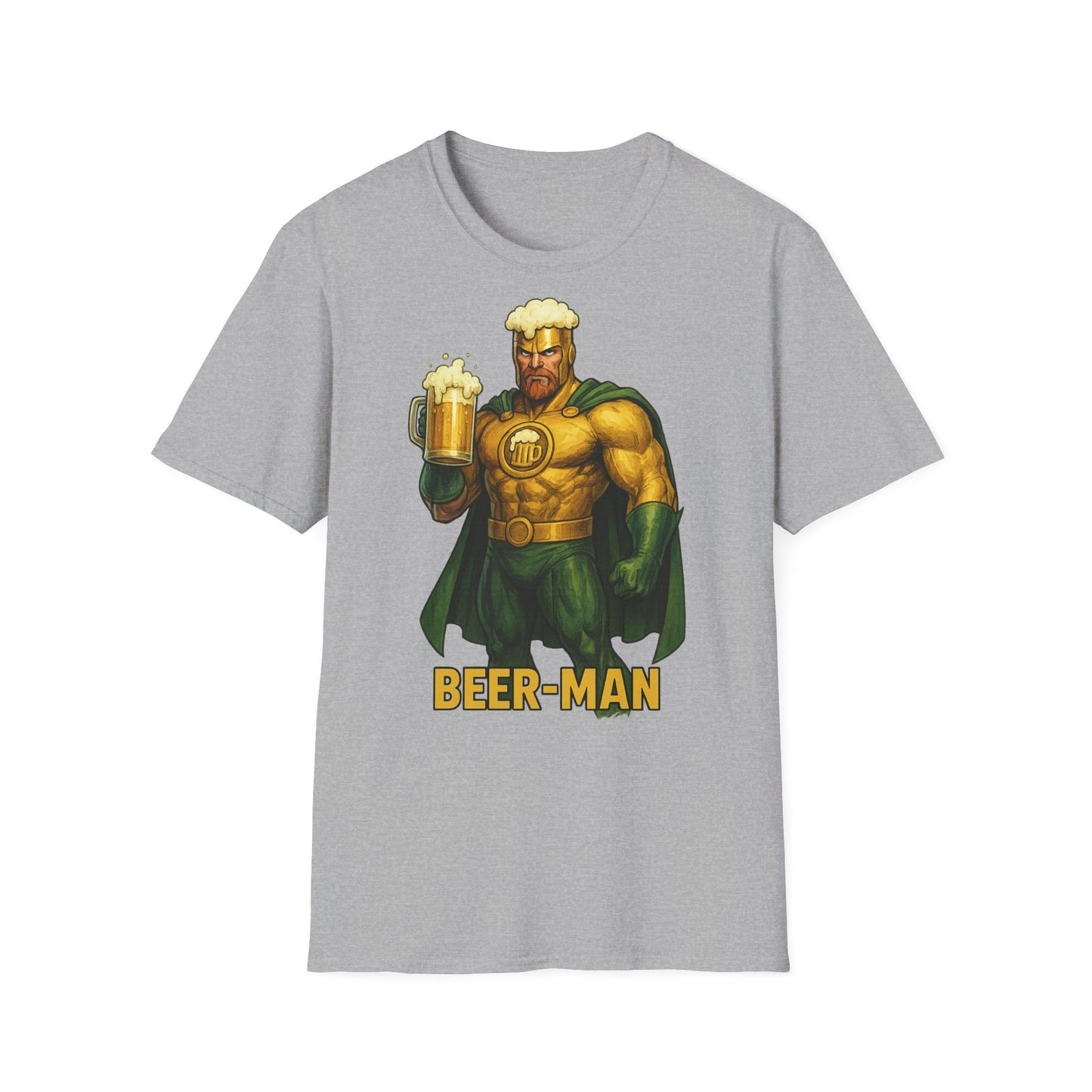 Unisex Softstyle T-Shirt - Beer-Man Superhero