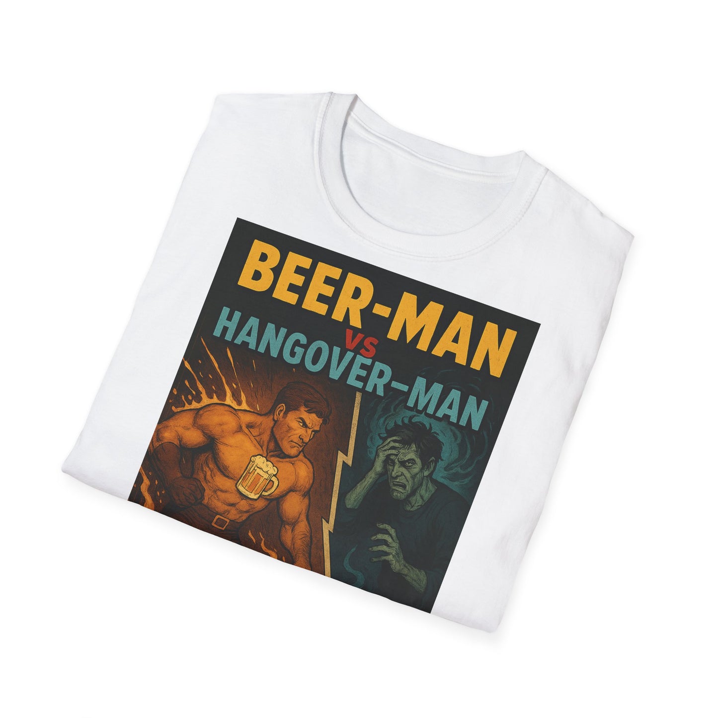 Unisex Softstyle T-Shirt - Beer-Man vs Hang-Over Man