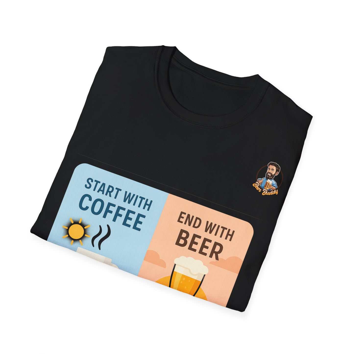 Unisex Softstyle T-Shirt - Start With Coffee End With Beer