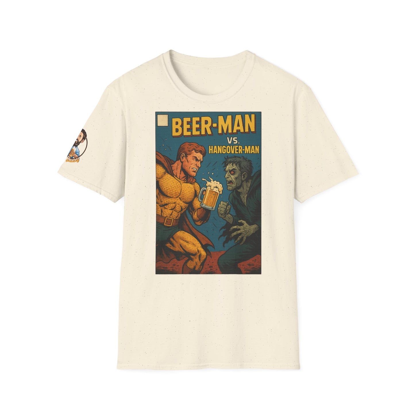 Unisex Softstyle T-Shirt - Beer-Man vs. Hangover Man Cover Style