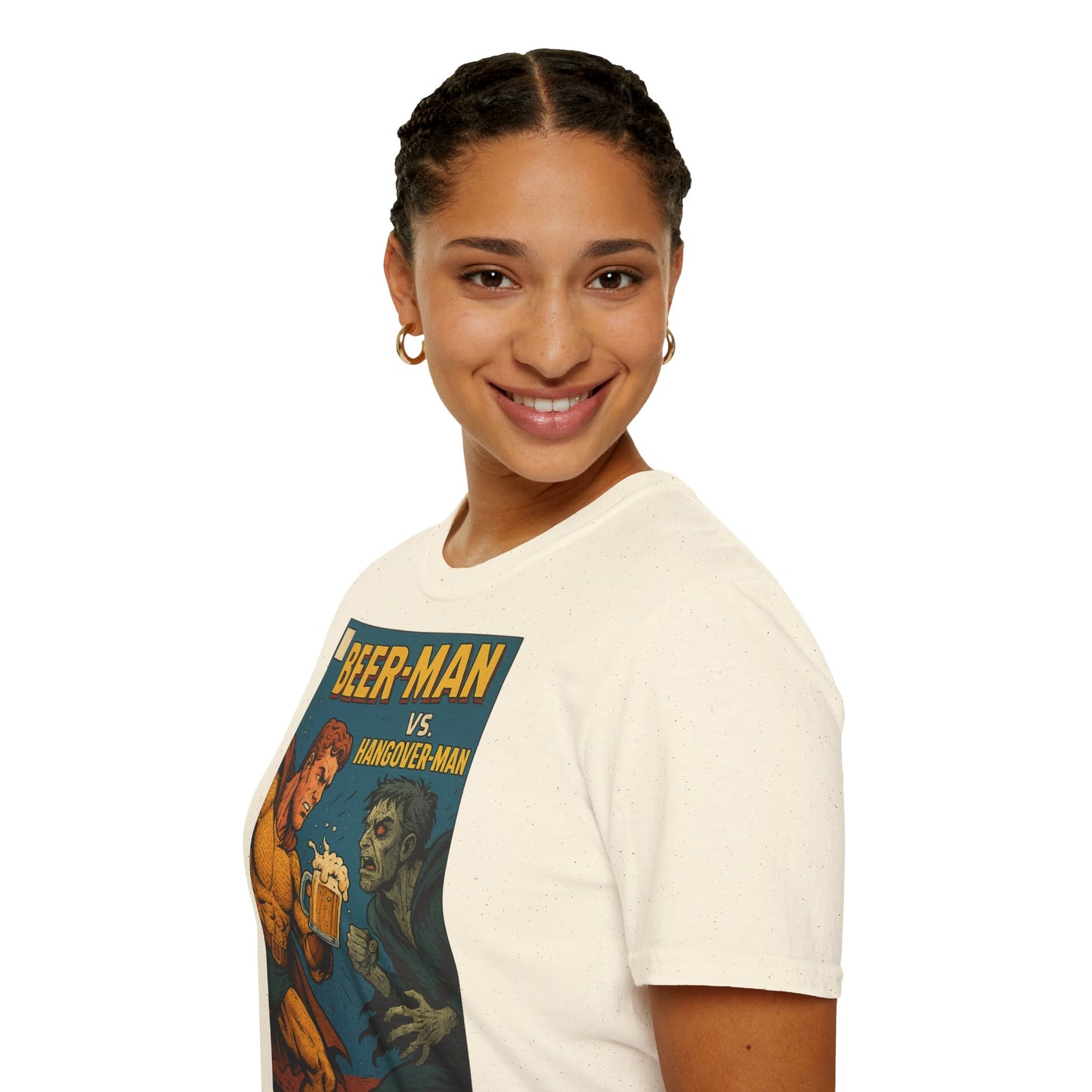 Unisex Softstyle T-Shirt - Beer-Man vs. Hangover Man Cover Style