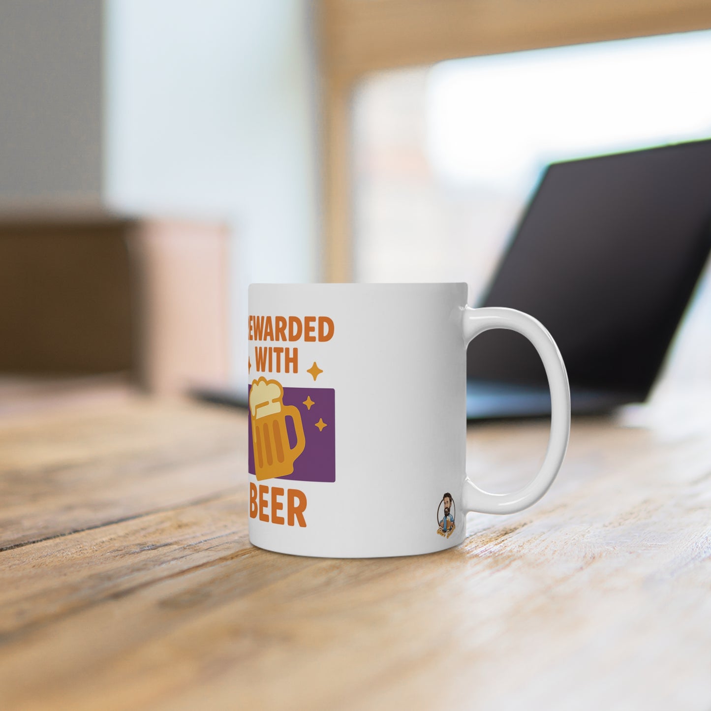 Keramische tas: powered by Coffee, rewarded with beer