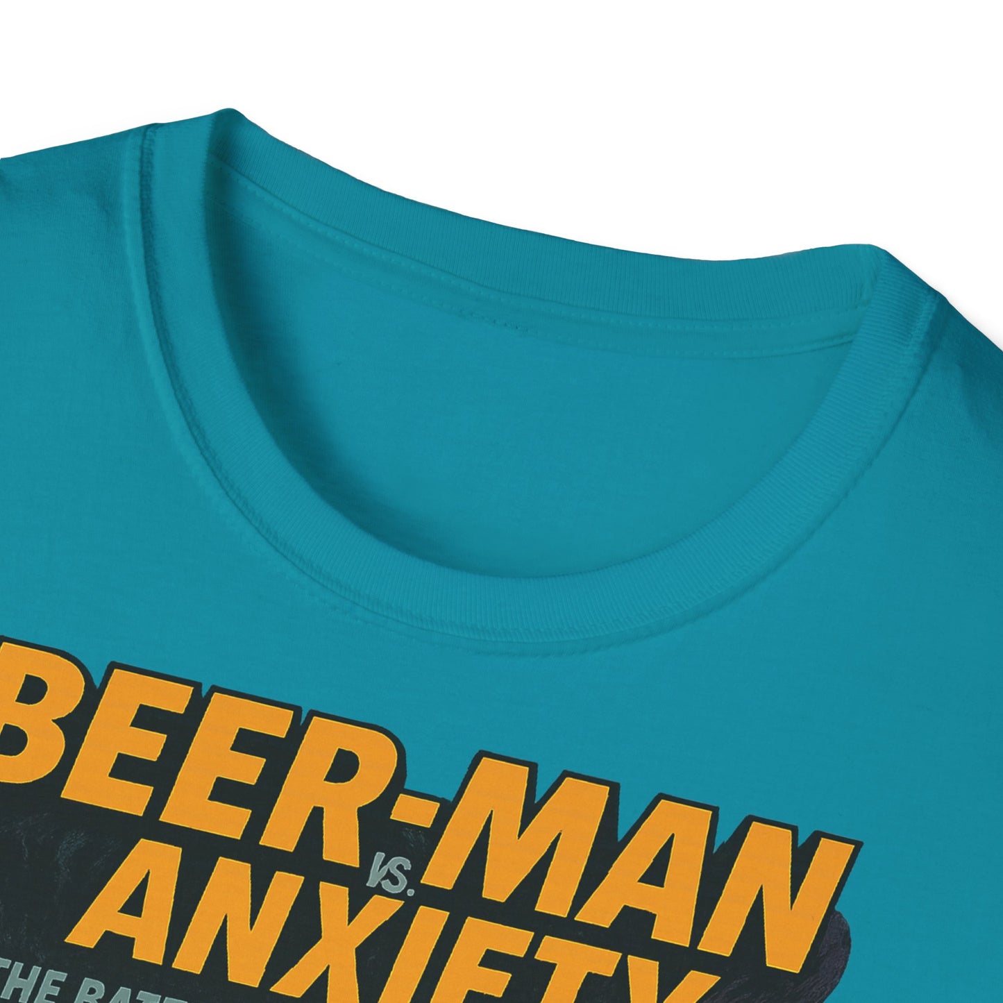 Unisex Soft-style T-Shirt - Beer-Man vs. Anxiety