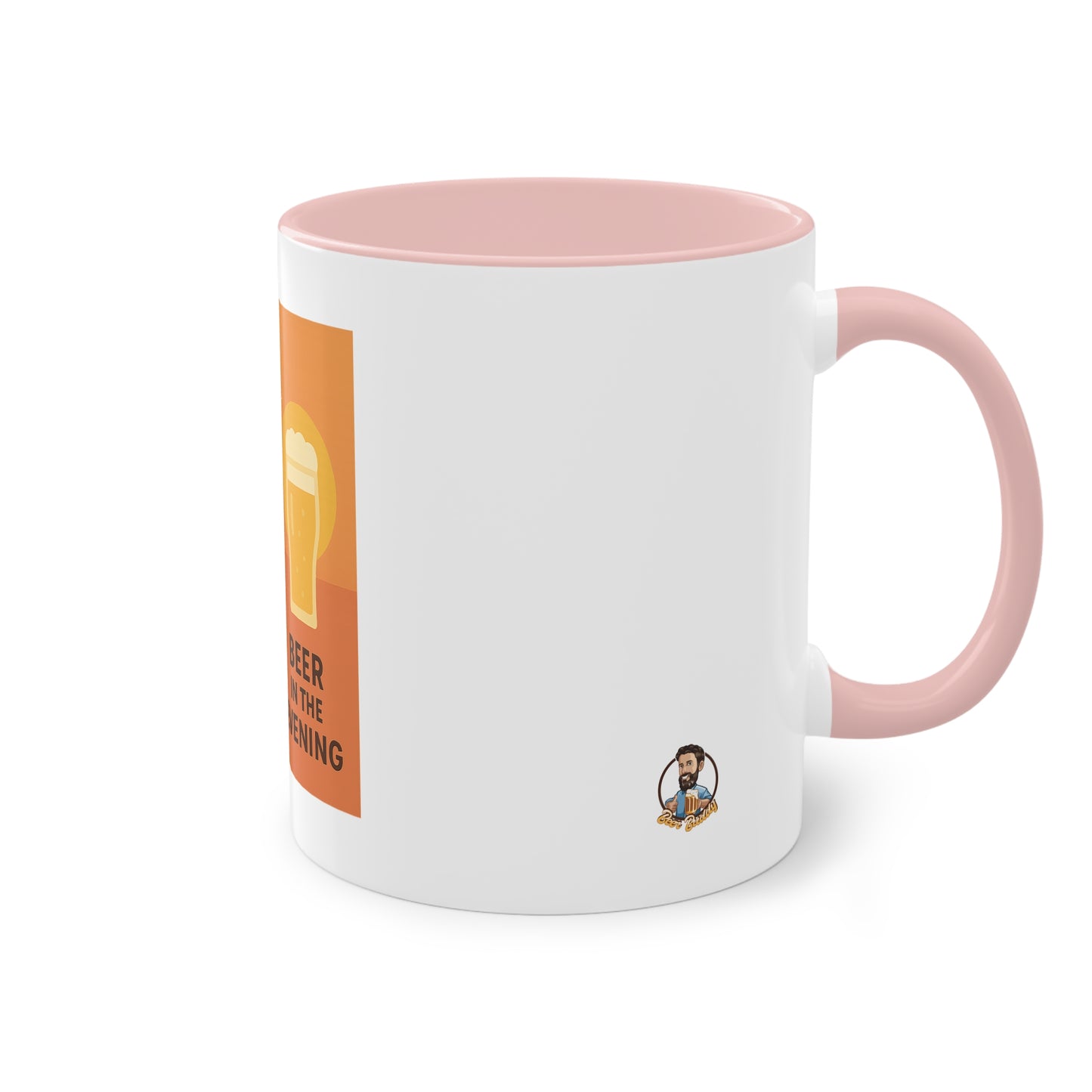 Tweekleurige koffietas: Koffie in de ochtend, bier in de avond.