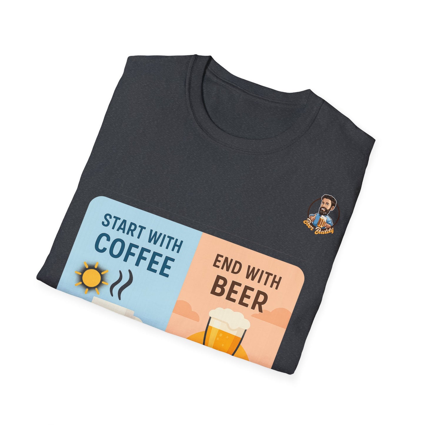 Unisex Softstyle T-Shirt - Start With Coffee End With Beer