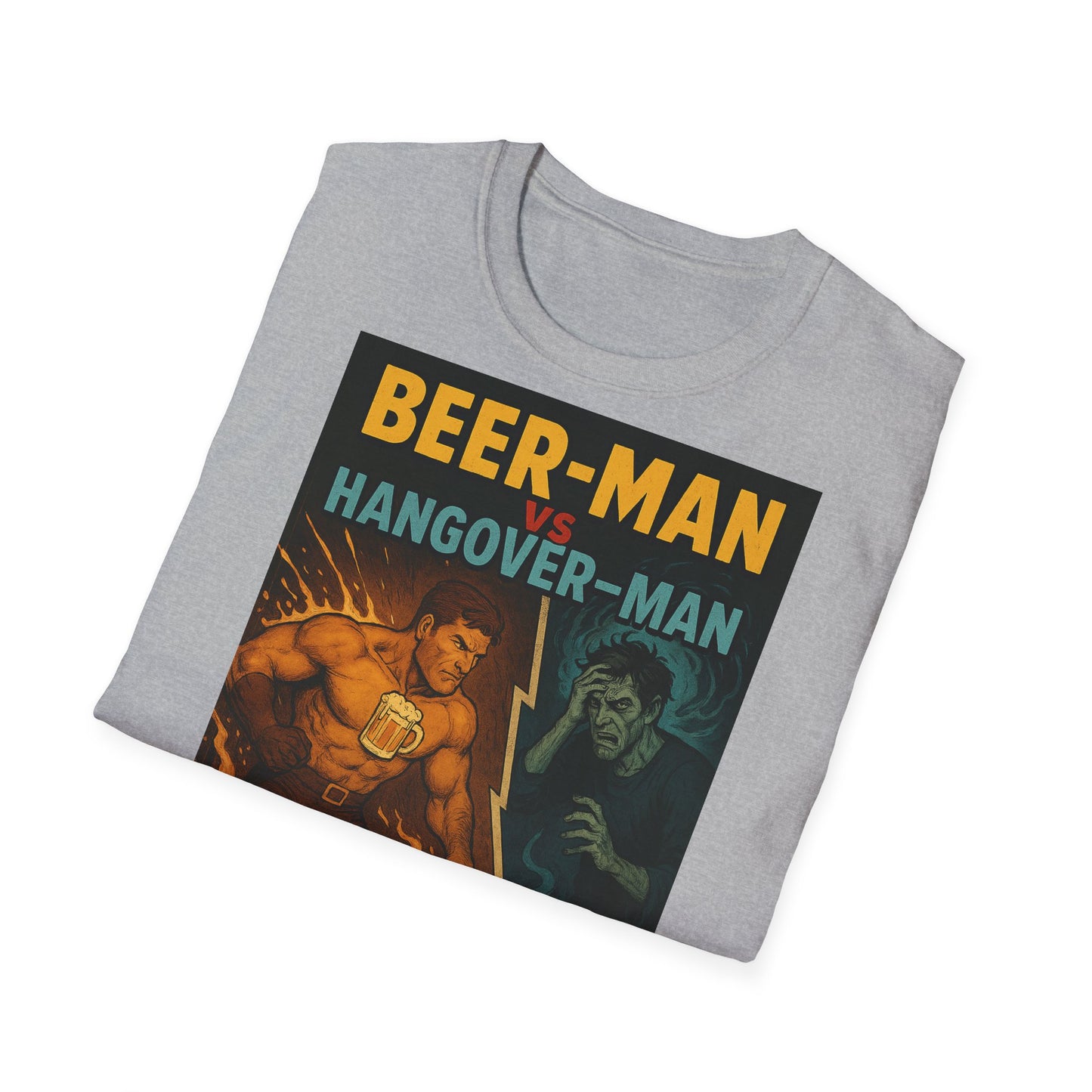 Unisex Softstyle T-Shirt - Beer-Man vs Hang-Over Man