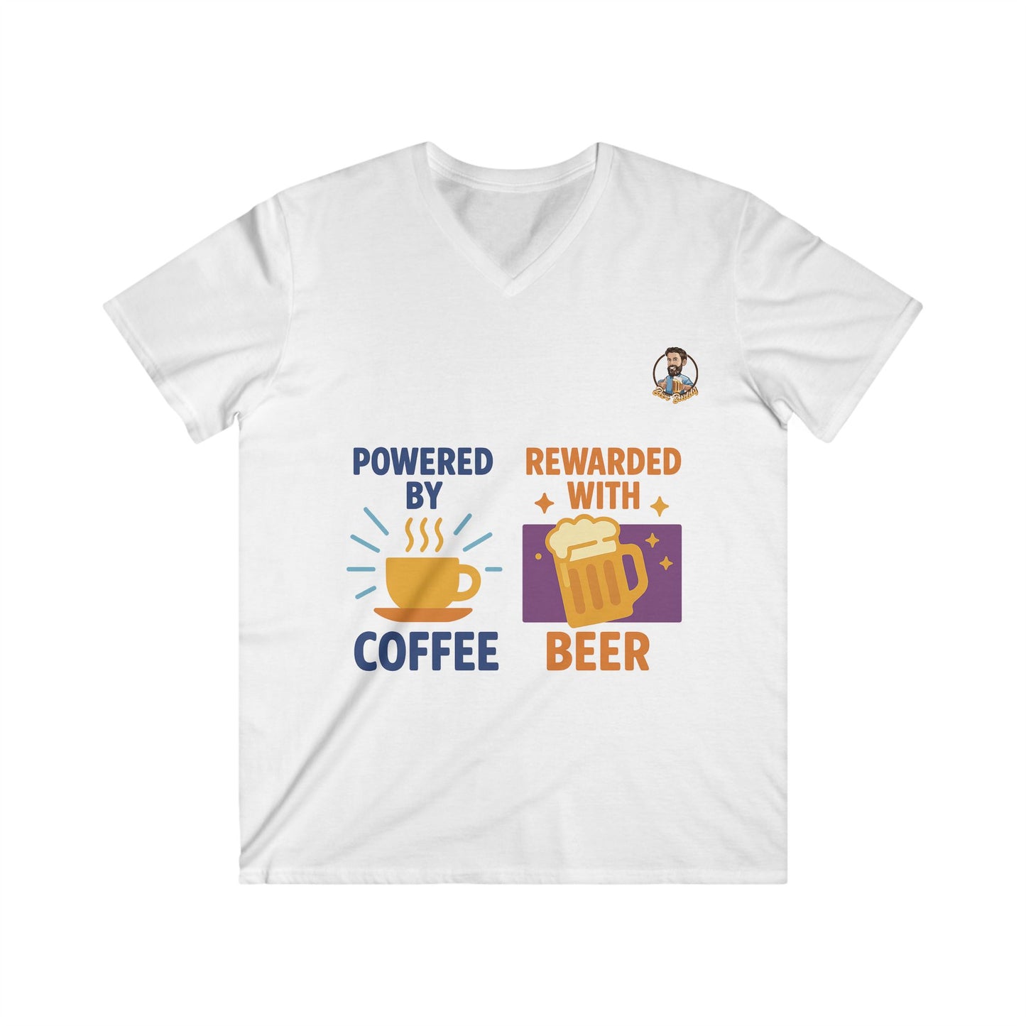 Unisex Soft-Style V-neck T-shirt - Eerst koffie. Dan bier
