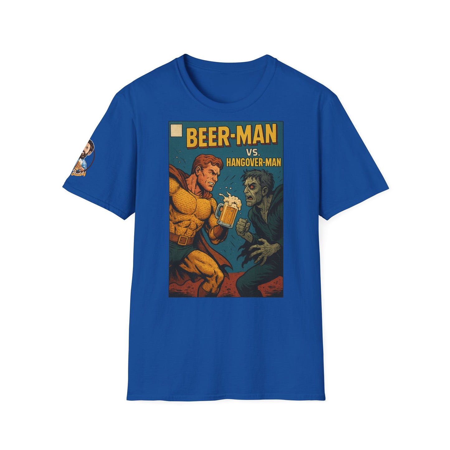 Unisex Softstyle T-Shirt - Beer-Man vs. Hangover Man Cover Style