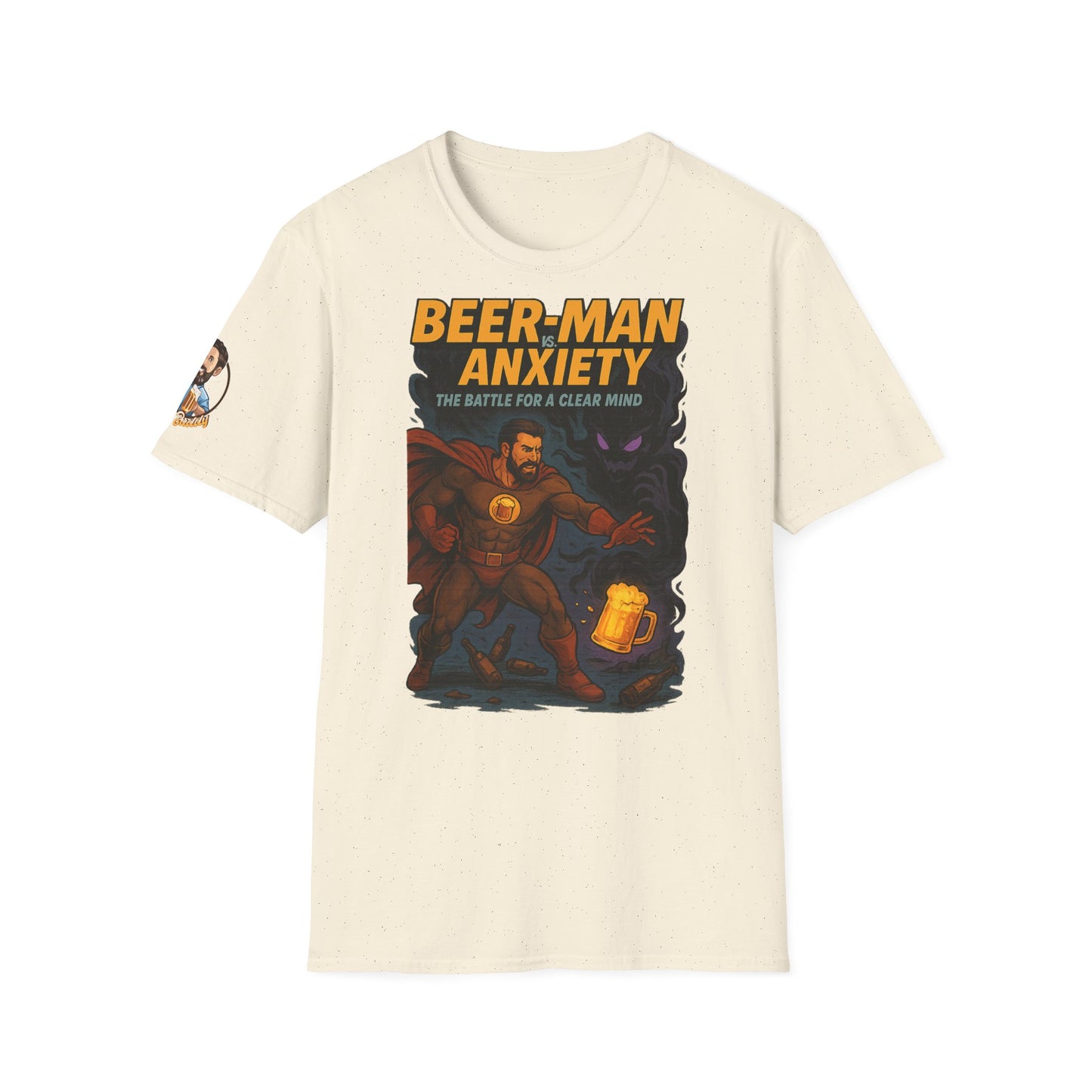Unisex Soft-style T-Shirt - Beer-Man vs. Anxiety