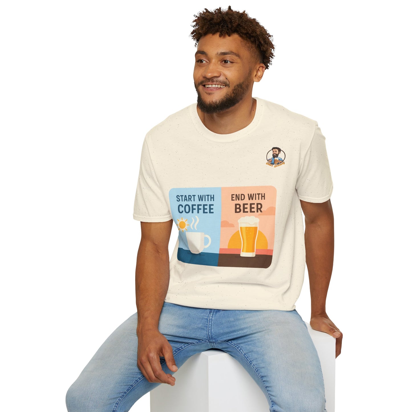 Unisex Softstyle T-Shirt - Start With Coffee End With Beer