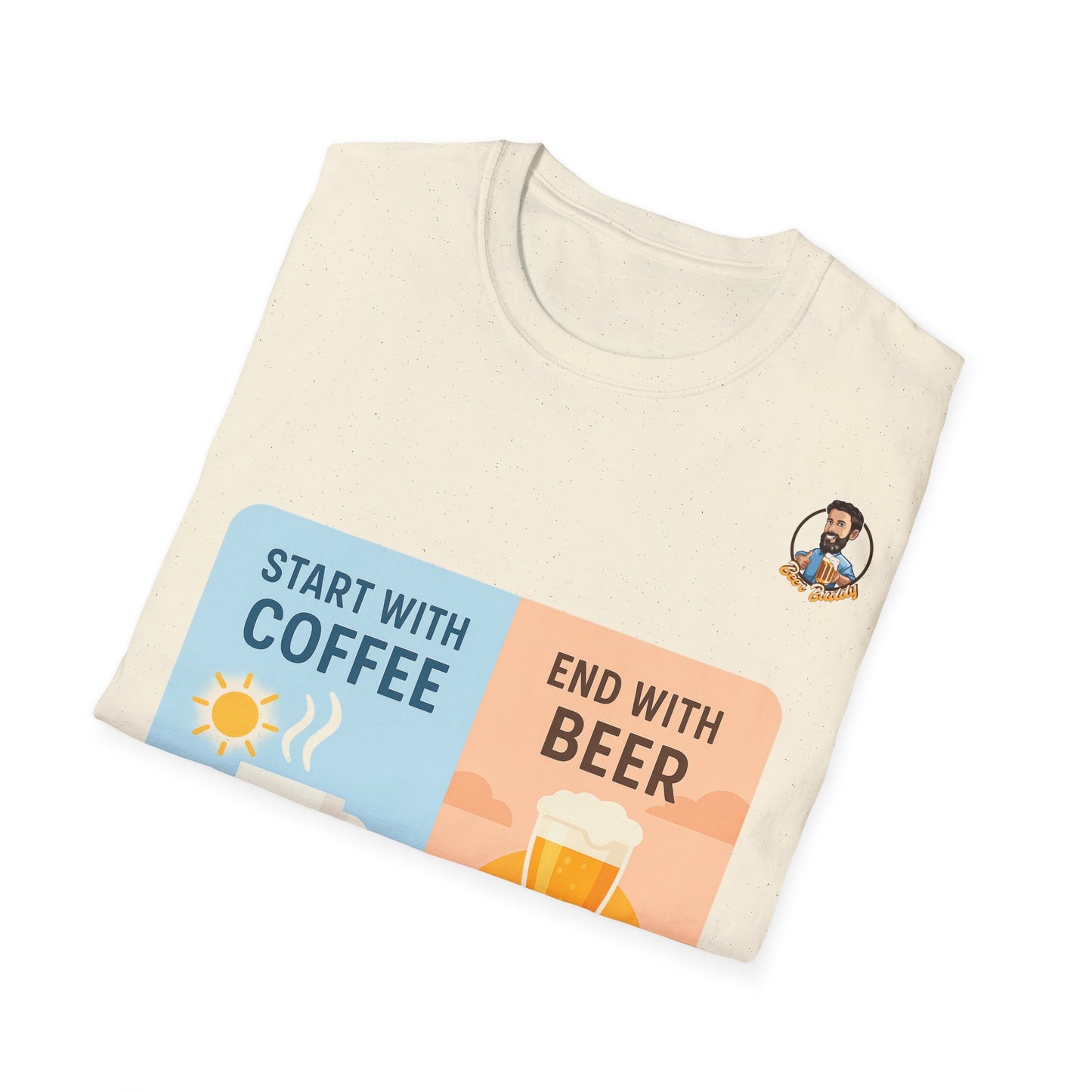 Unisex Softstyle T-Shirt - Start With Coffee End With Beer